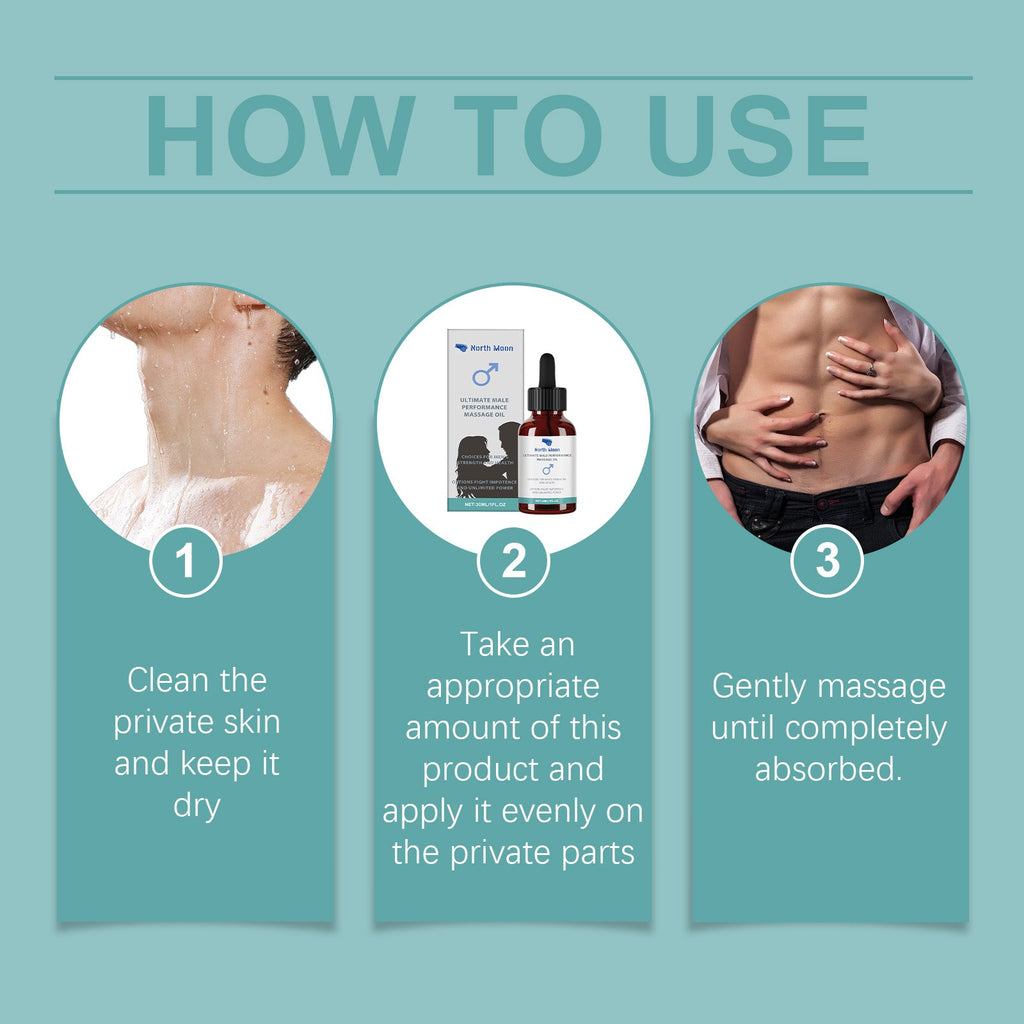 North Moon Massage Essential Oil for Men Nourishing Body Massage Daily Vitality Body Care