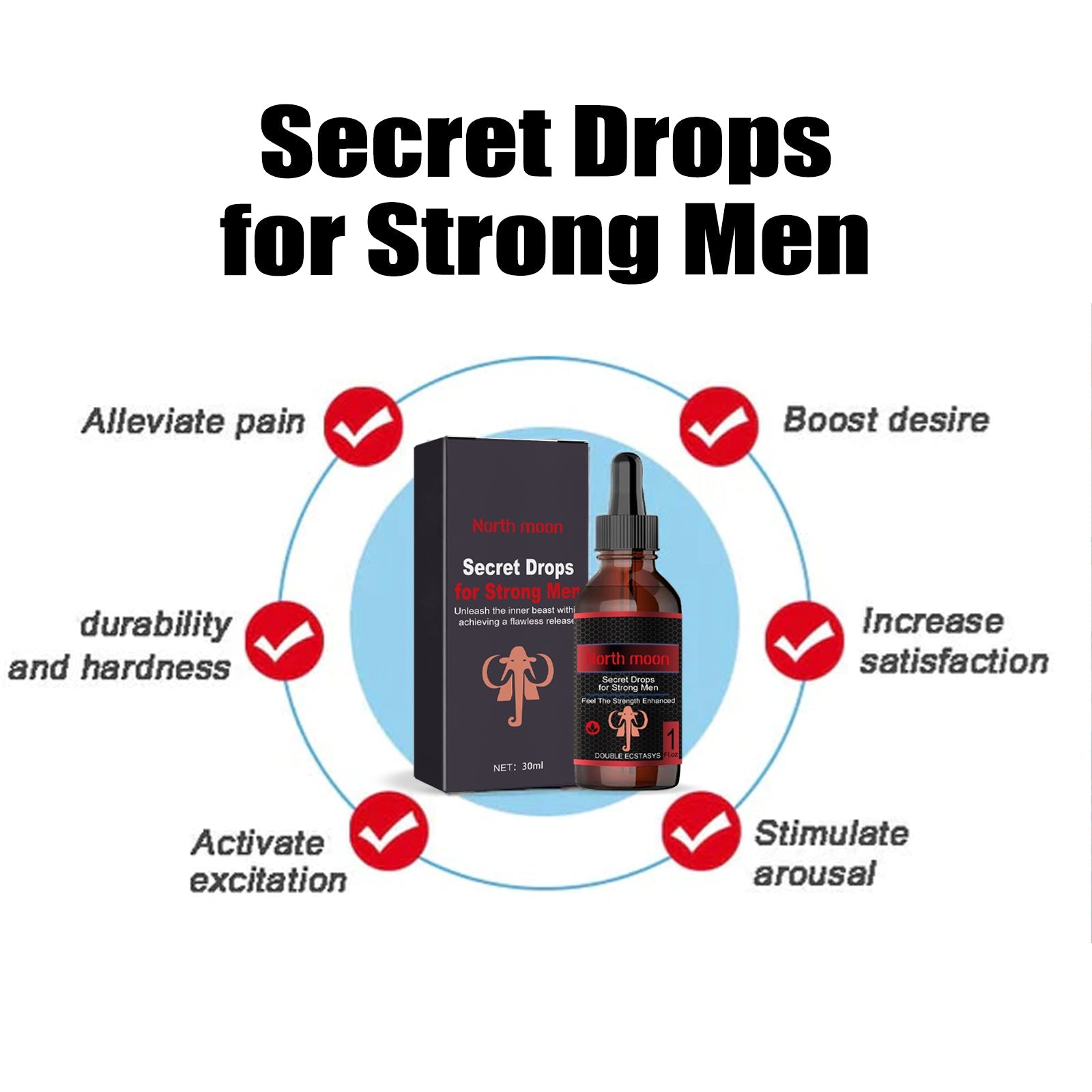 North Moon Men's Care Drops Men's Body Care Strong Vitality Body and Mind Relaxation Massage Essential Oil
