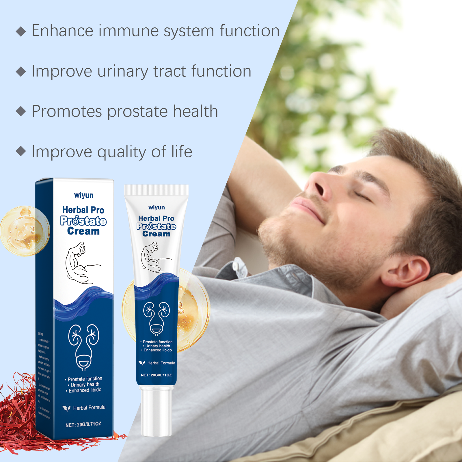 Wiyun Men's Body Neck Cream Mild Ingredients Daily Moisturizing and Nourishing Men's Body Massage Care Cream