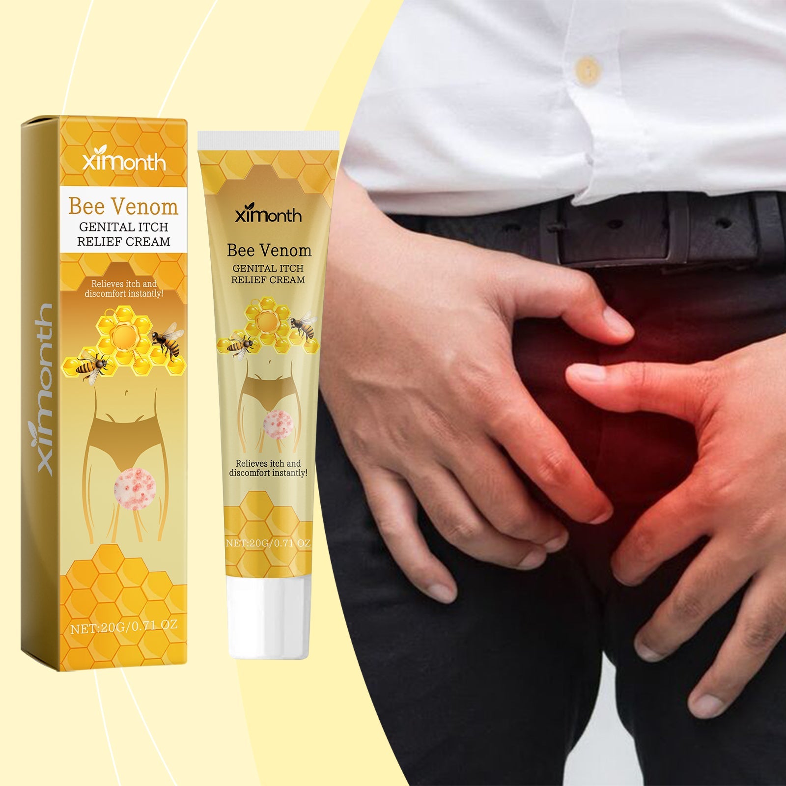 Ximonth Bee Venom Men's Care Cream Gentle nourishing and moisturizing daily care cream for body skin