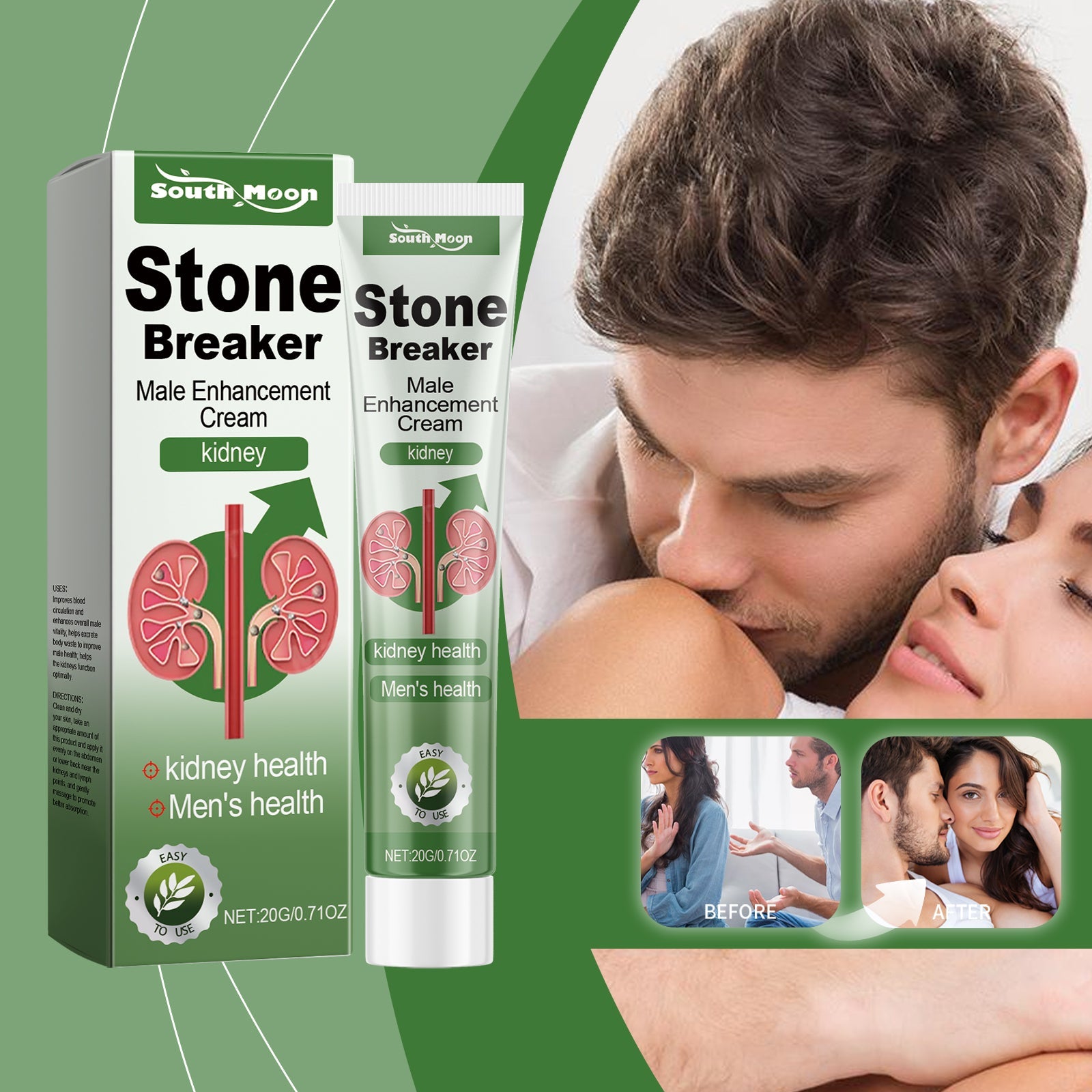 South Moon Men's Care Cream Ginseng Essence Gentle Nourishing Care for Men's Body Massage Cream