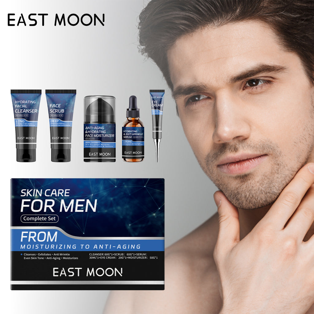 East Moon Men’s Facial Care Set – Cleanse, Hydrate & Firm Skin