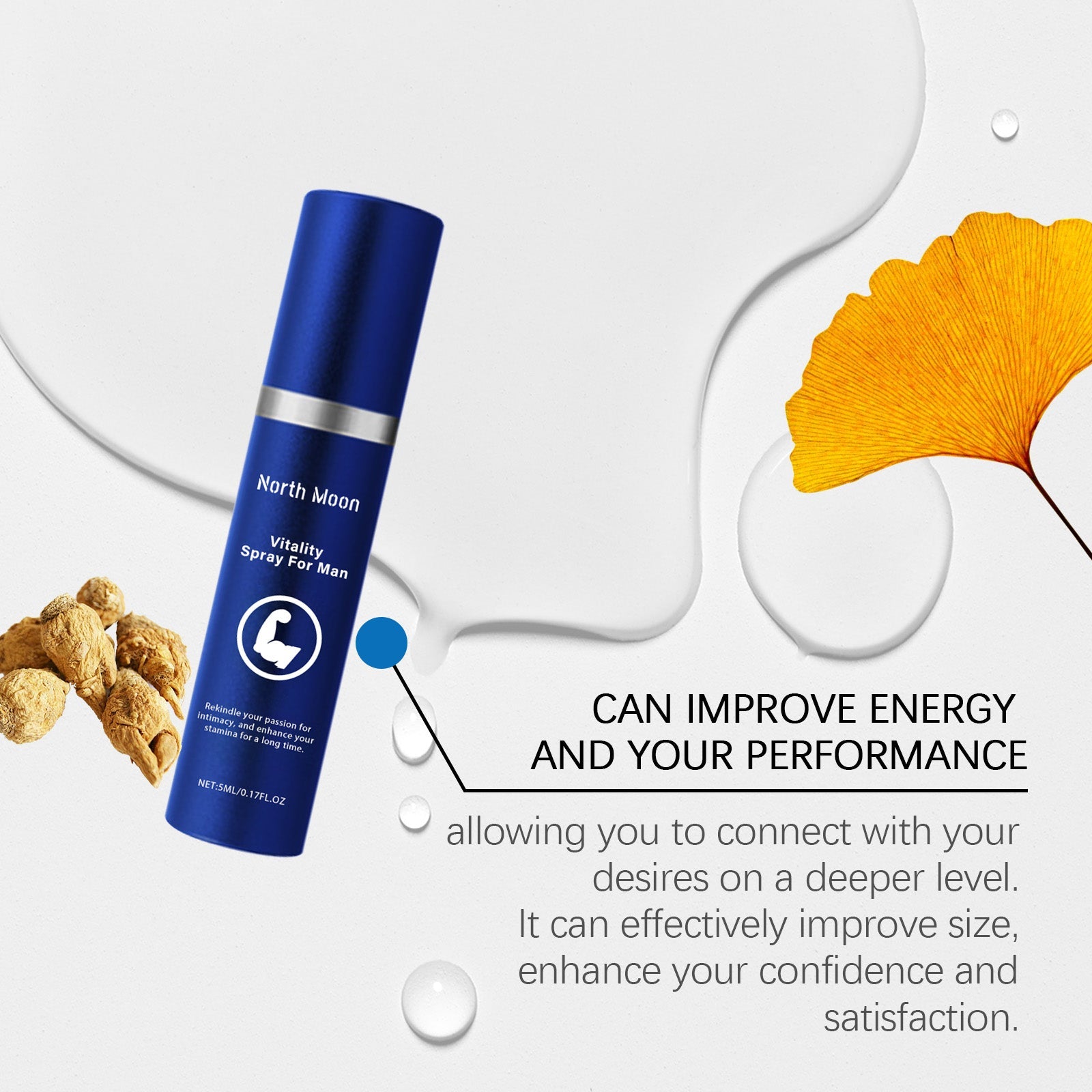 North Moon Men's Care Spray Stimulate Men's Vitality Long-lasting Moisturizing Body Care Spray