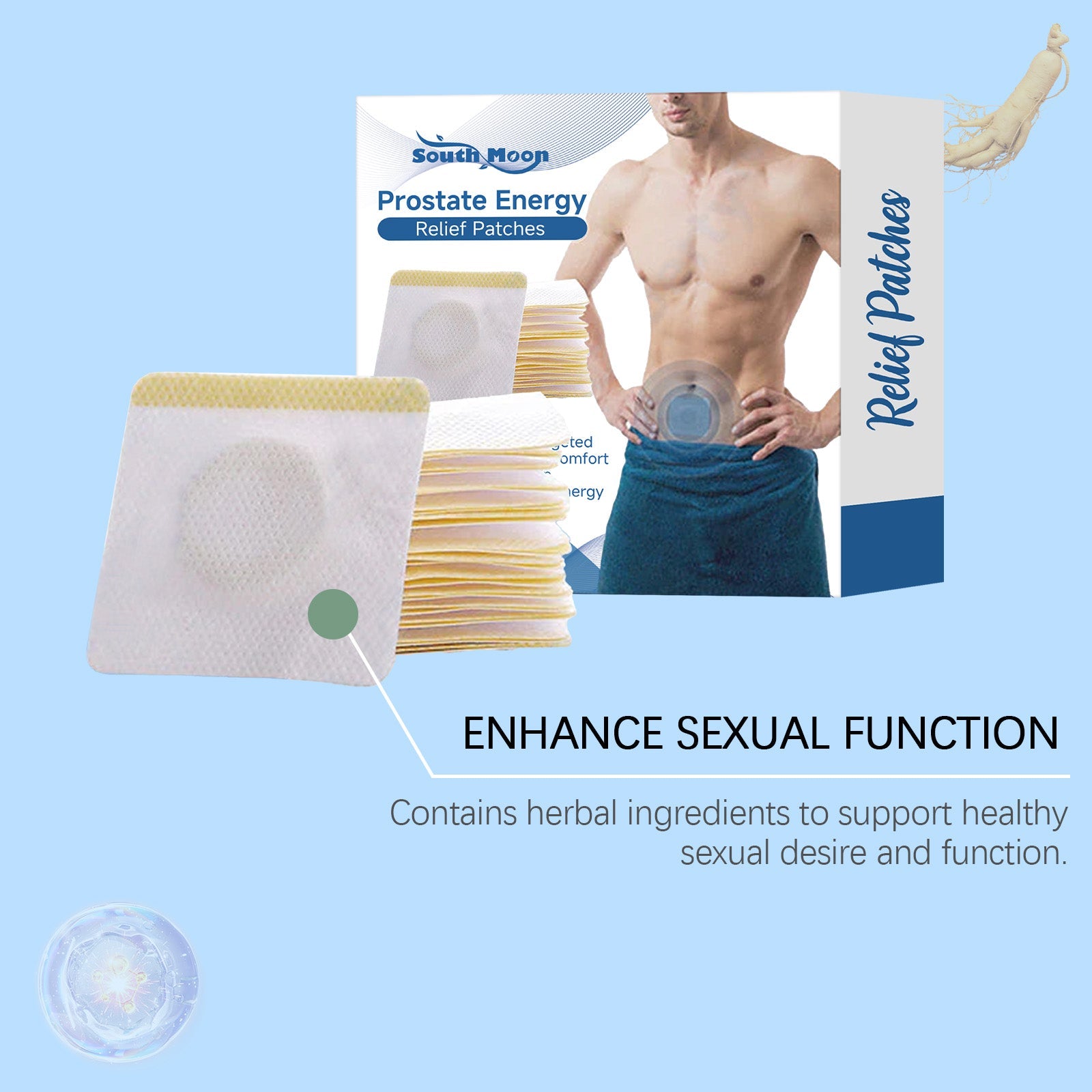 South Moon Men's Care Patches Relieve Discomfort Care Nourish Body Comfort Navel Patch