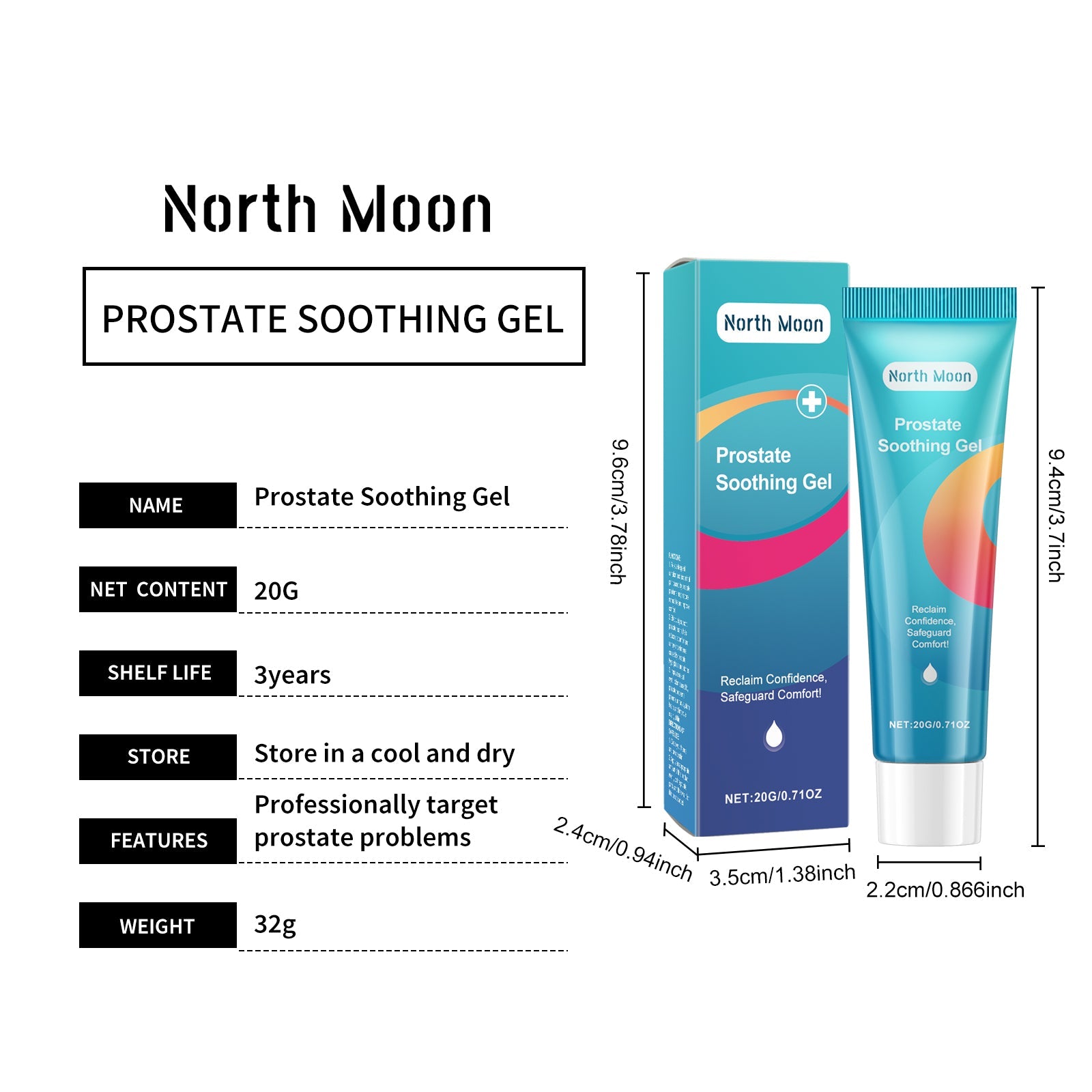 North Moon Men's Care Gel Mild ingredients moisturizing daily massage body care gel