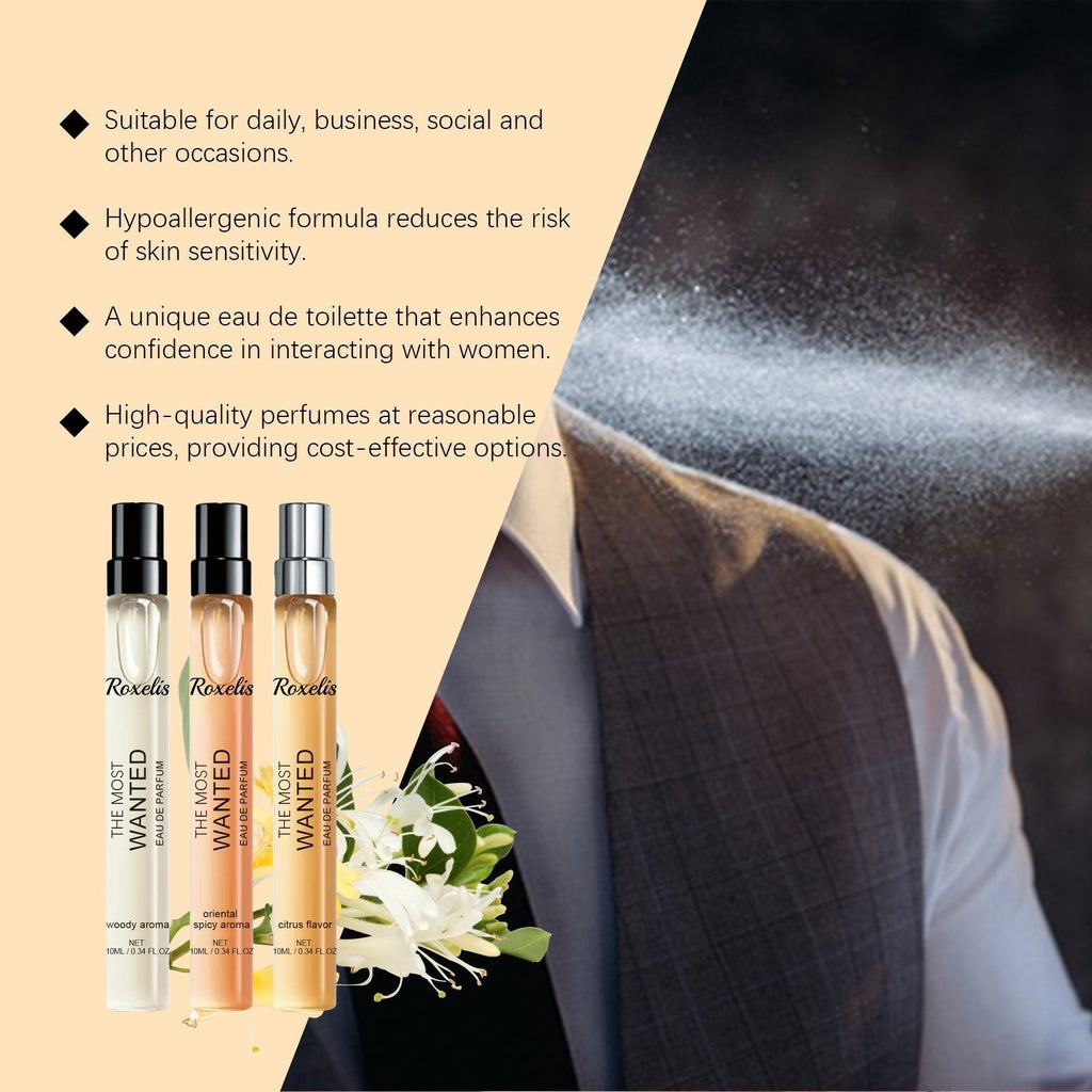 Roxelis Eau de Toilette Spray Men's Perfume Cologne Citrus Scent Fresh Charm Portable Fragrance Spray