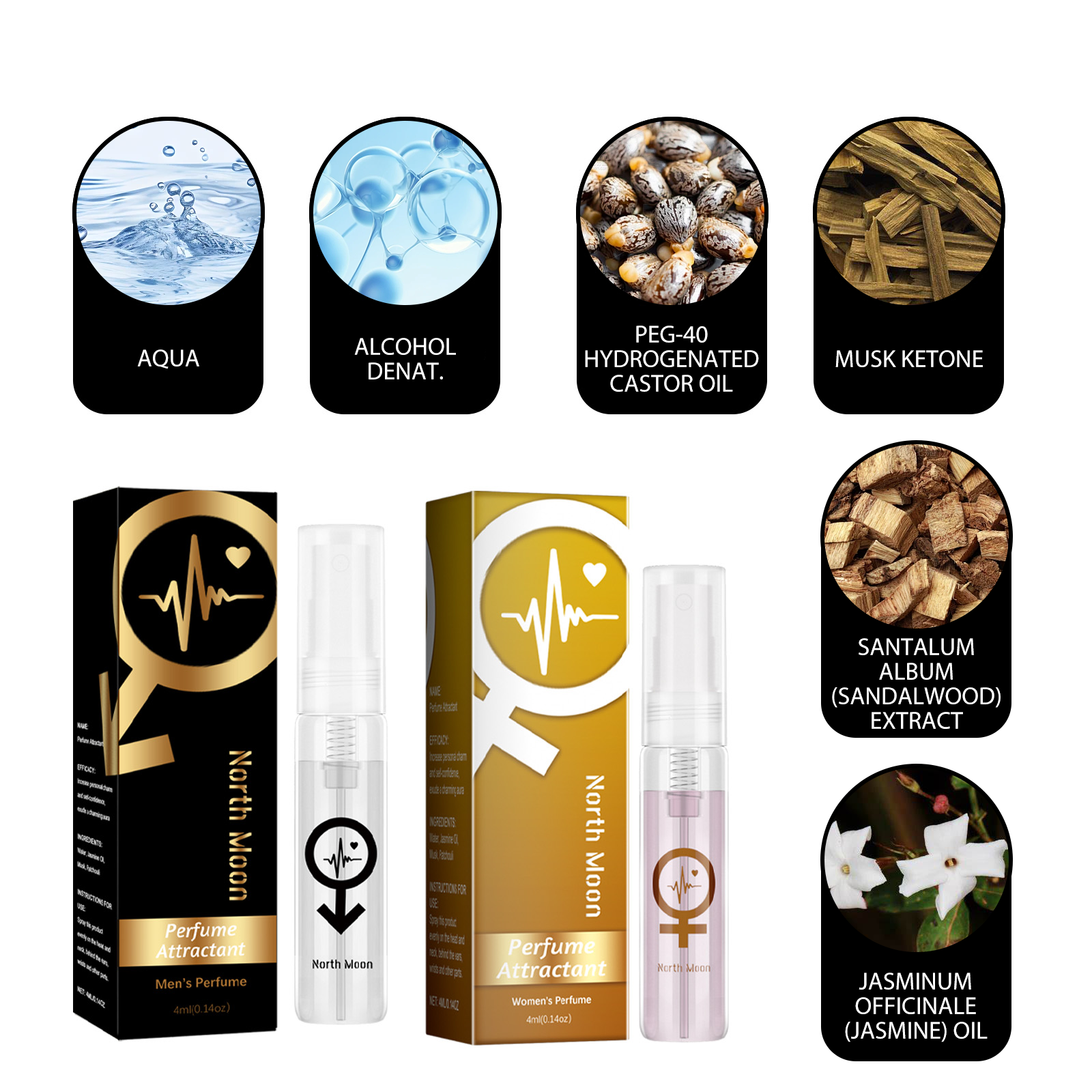 North Moon Allure Fragrance Long-lasting Fragrance Releases Charm Natural Refreshing Unisex Niche Dating Perfume