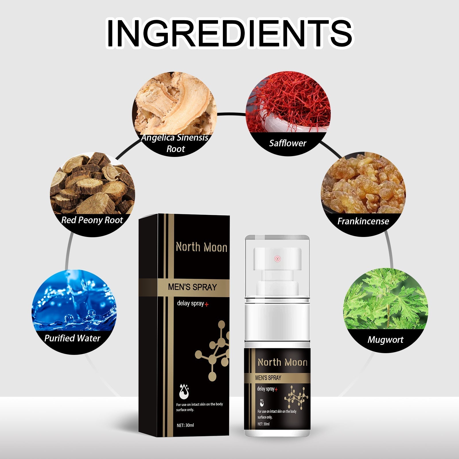 North Moon Men's Care Spray Men's Body Care Spray for Relieving Frontal Discomfort