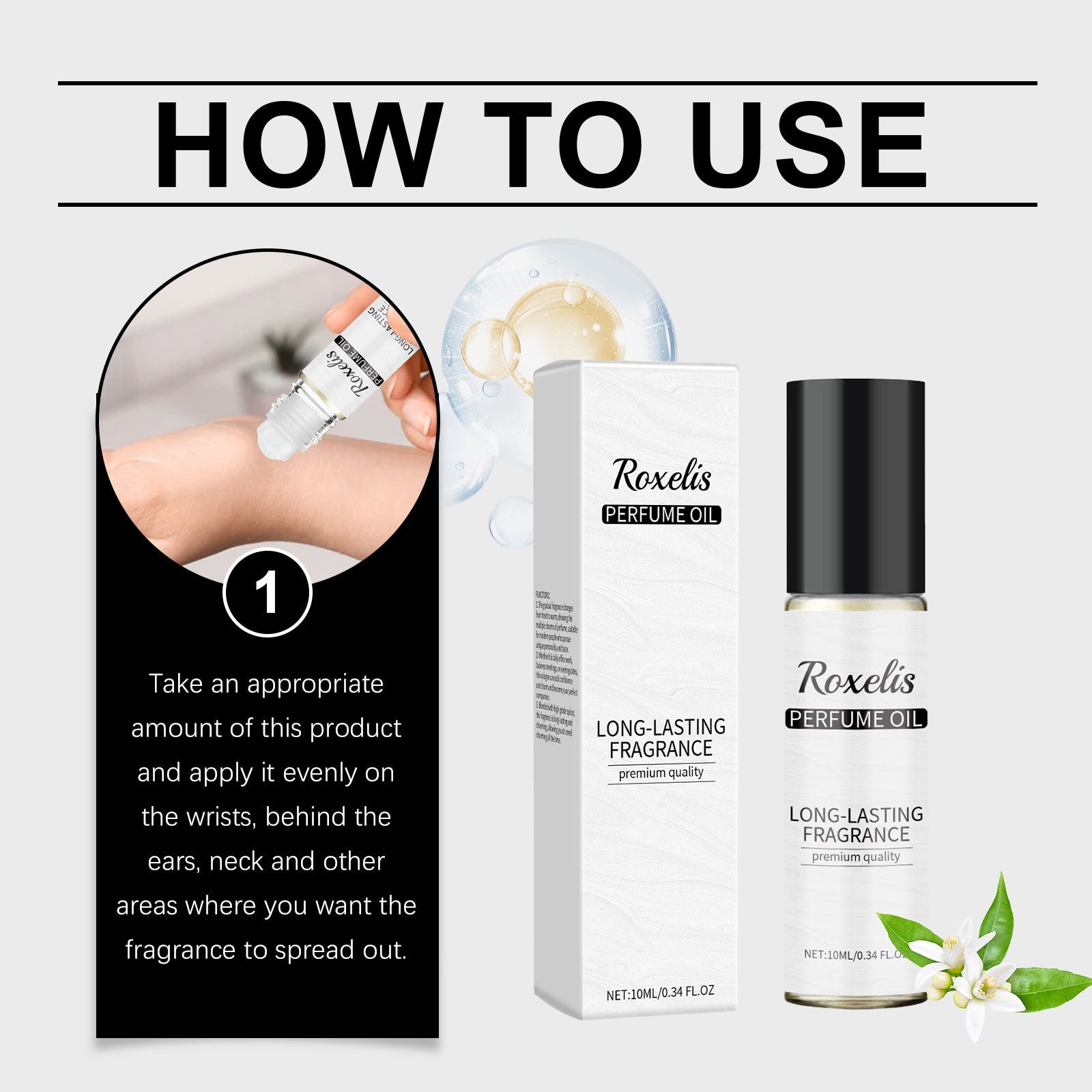 Roxelis Roll-On Cologne Natural Long-Lasting Light Fragrance Blue Sky Perfume Date Charm Atmosphere Cologne Men's Perfume