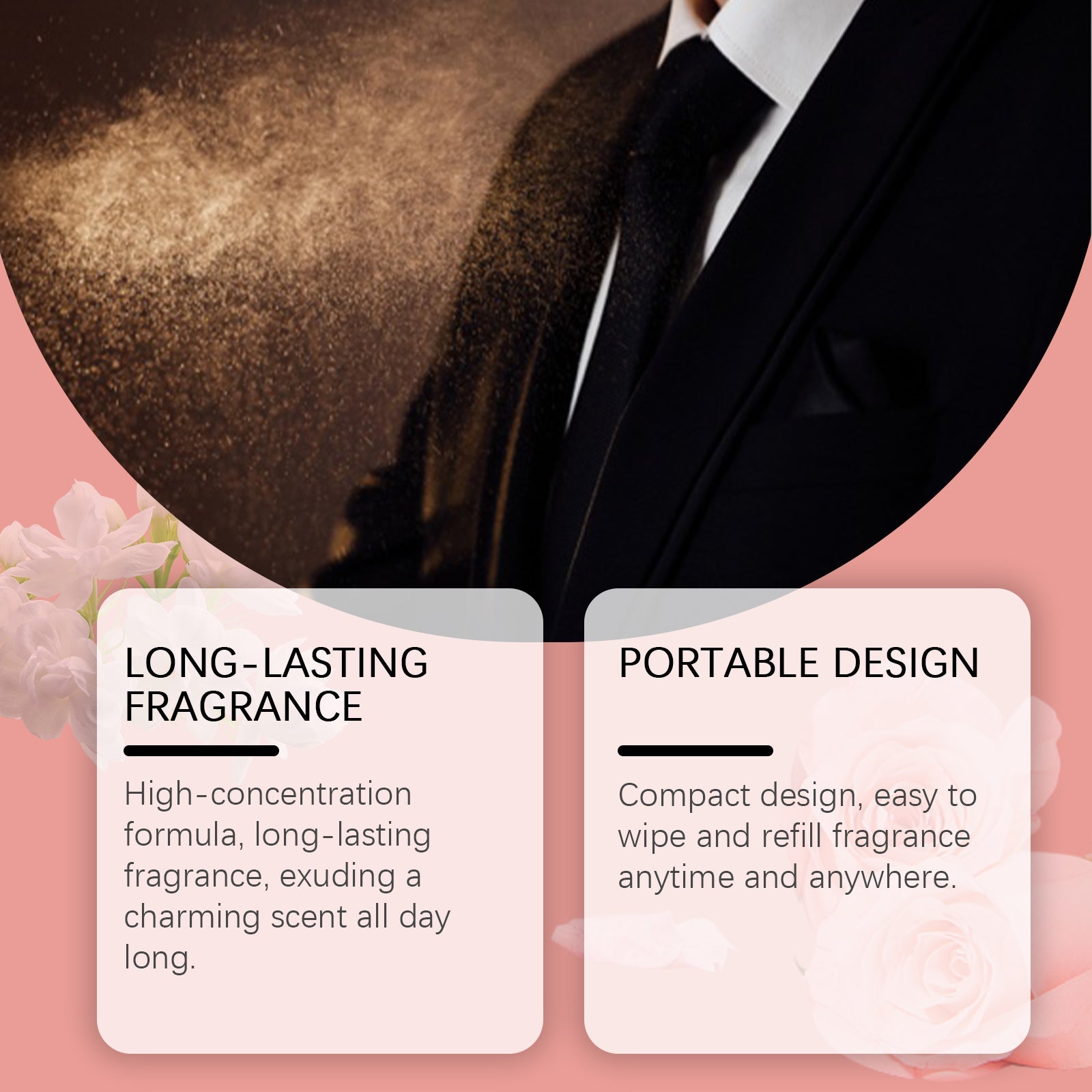 Roxelis Floral Perfume Spray Men's Perfume Long-lasting Cologne Jasmine Perfume Natural Fresh Charm Portable Fragrance