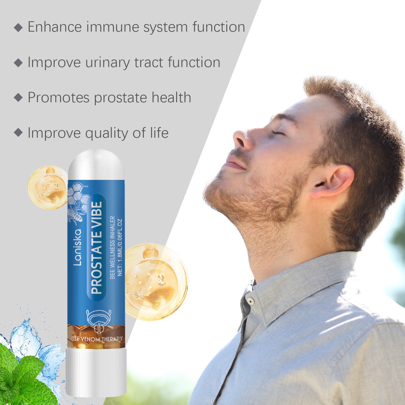 Laniska Male Nasal Inhaler Daily Body Skin Gentle Care Rejuvenating Male Vitality Nasal Inhaler