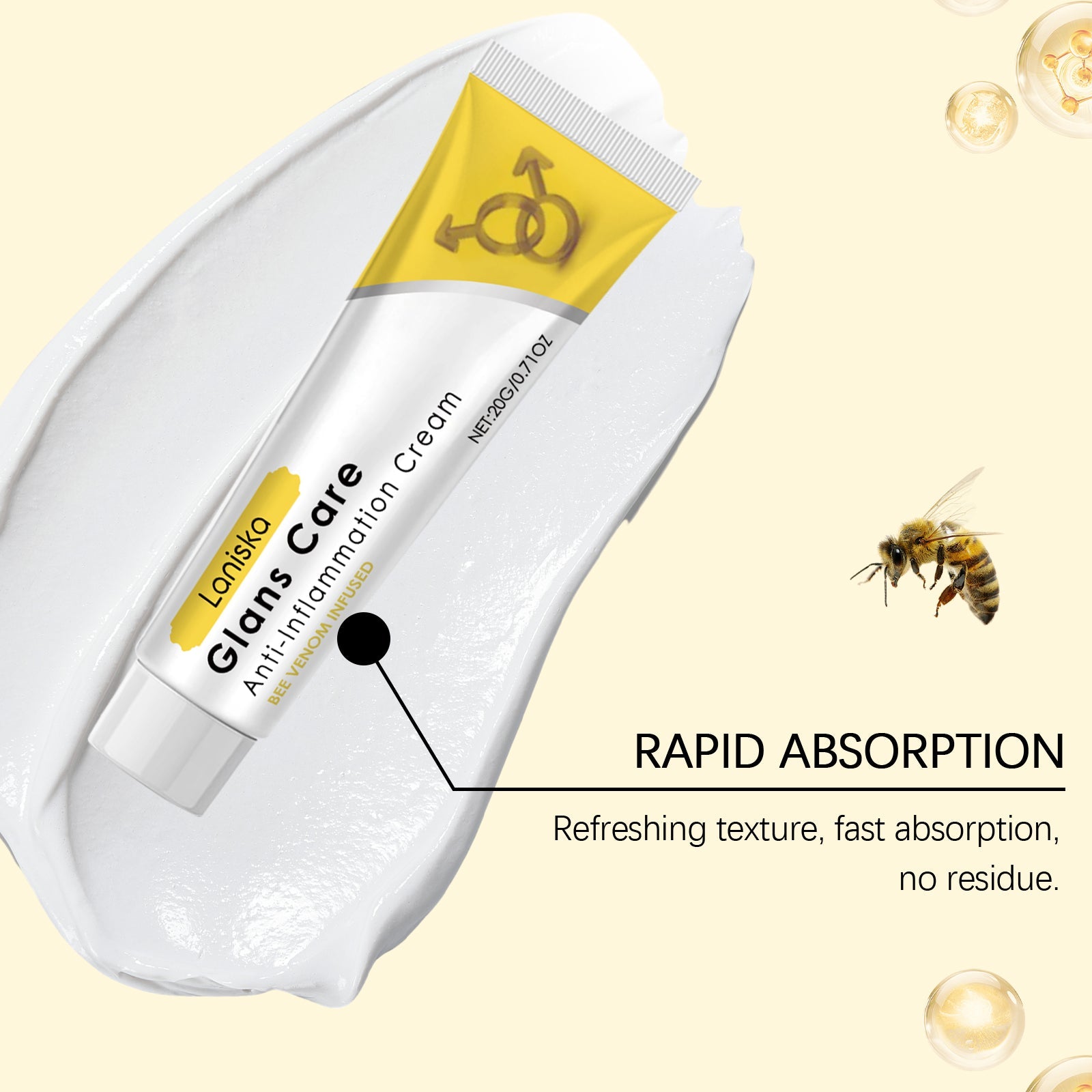 Laniska Men's Soothing Cream Men's Gentle Care Moisturizing Long-lasting Comfort Relief Balance Cream