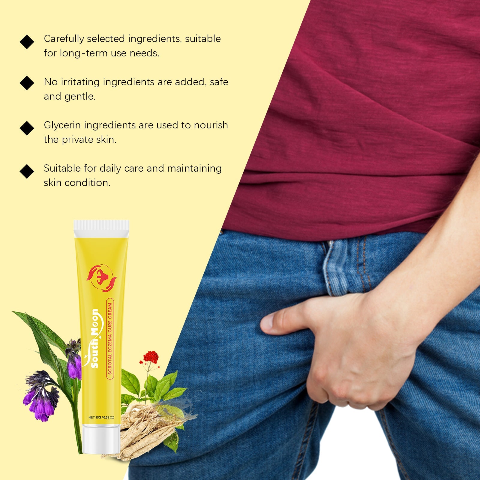 South Moon Men's Body Neck Cream Men's Body Skin Moisturizing Daily Massage Care Cream