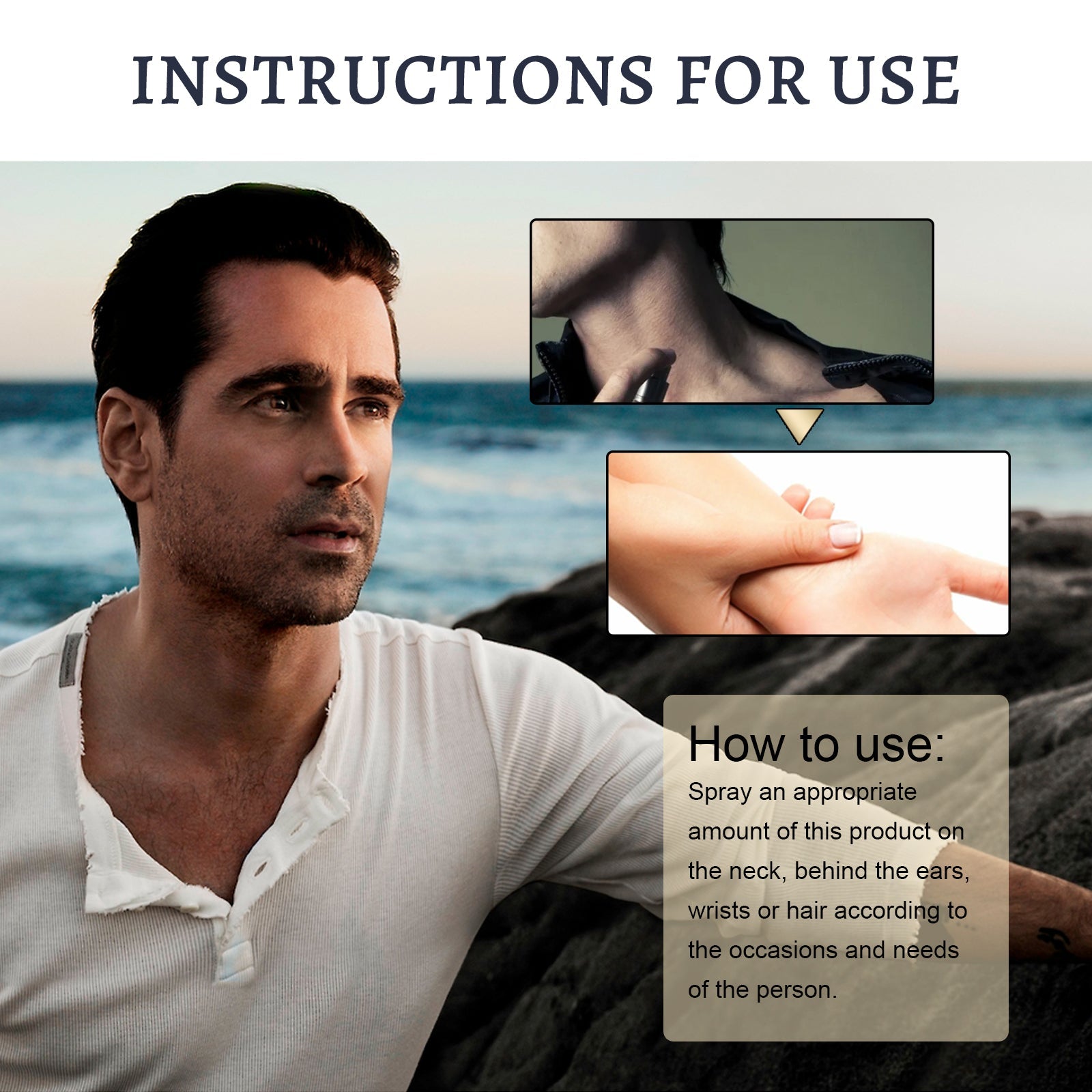 Roxelis Men's Cologne Men's Release Charm Natural Fresh behind the Ear Wrist Carry Fragrance Niche Perfume