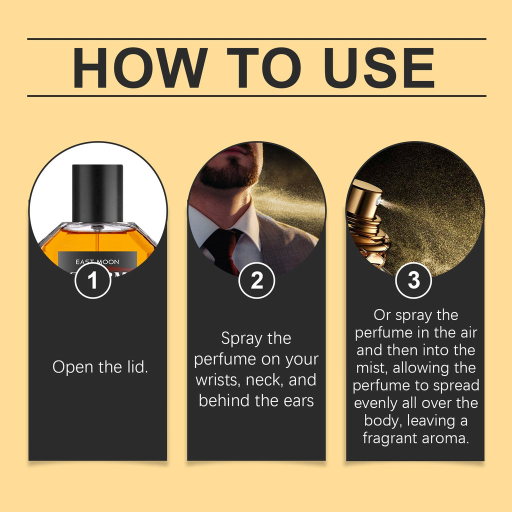 East Moon Men's Perfume Long-Lasting Light Perfume Wooden Fragrance Fresh Natural Release Men's Charm Perfume
