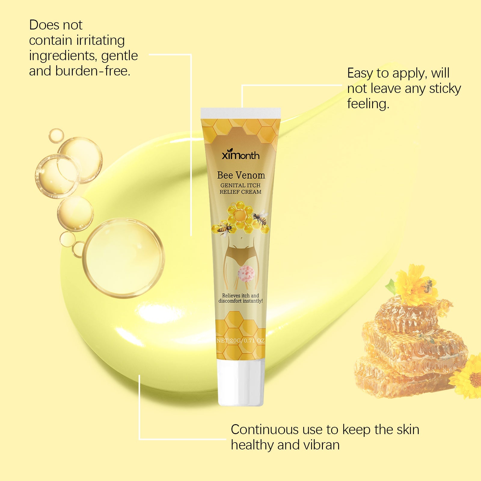 Ximonth Bee Venom Men's Care Cream Gentle nourishing and moisturizing daily care cream for body skin