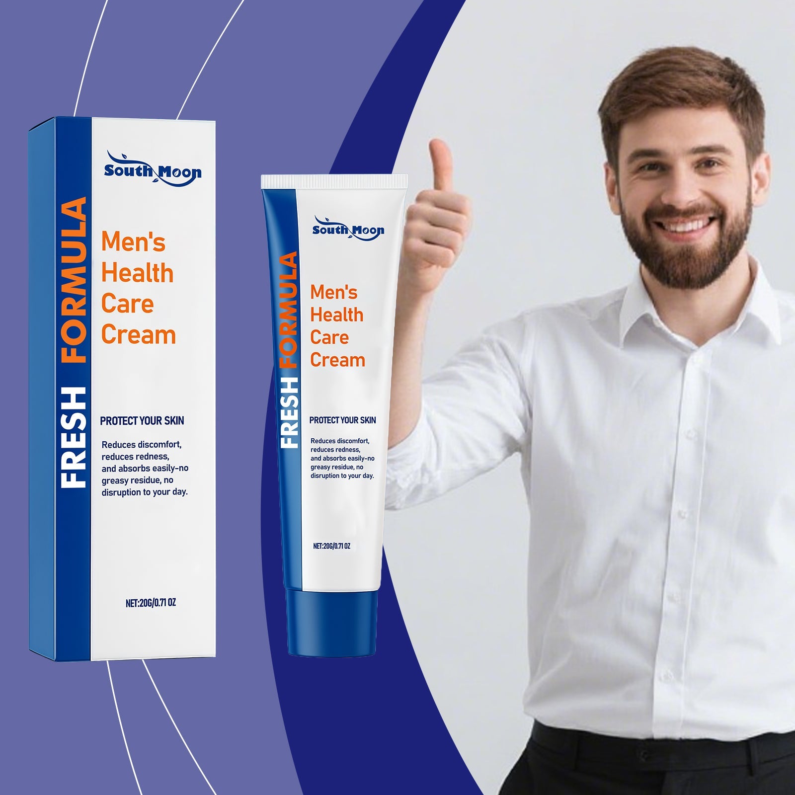 South Moon Men's Body Care Cream Gentle Nourishing Moisturizing Comfortable Body Care Daily Cream