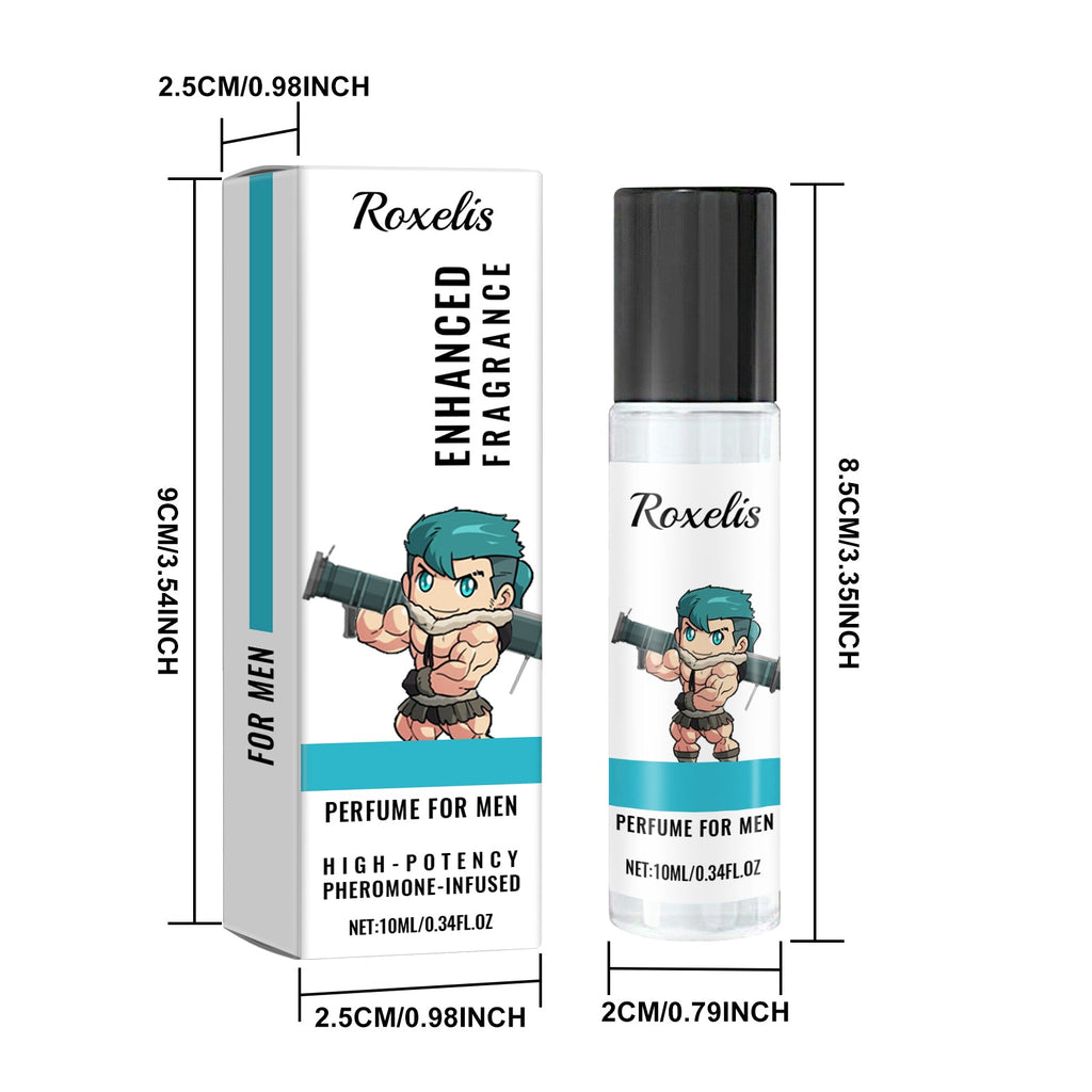Roxelis Men's Perfume Roll-On Natural Gentle Elegant Fresh Long-lasting Fragrance Portable Perfume for Wrists, Neck, and Behind Ears