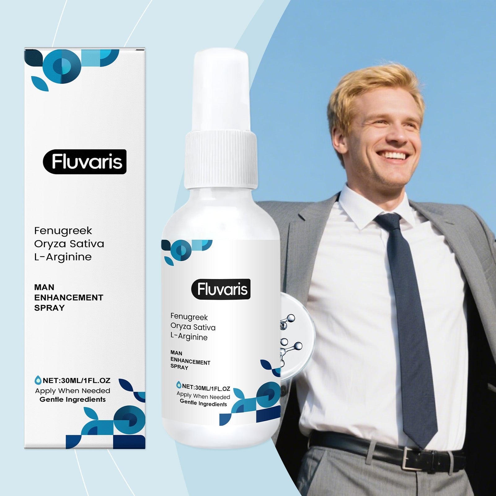 Fluvaris Male Care Spray Gentle Formula Nourishing Comfortable Skin Lightweight Vitality Care Spray