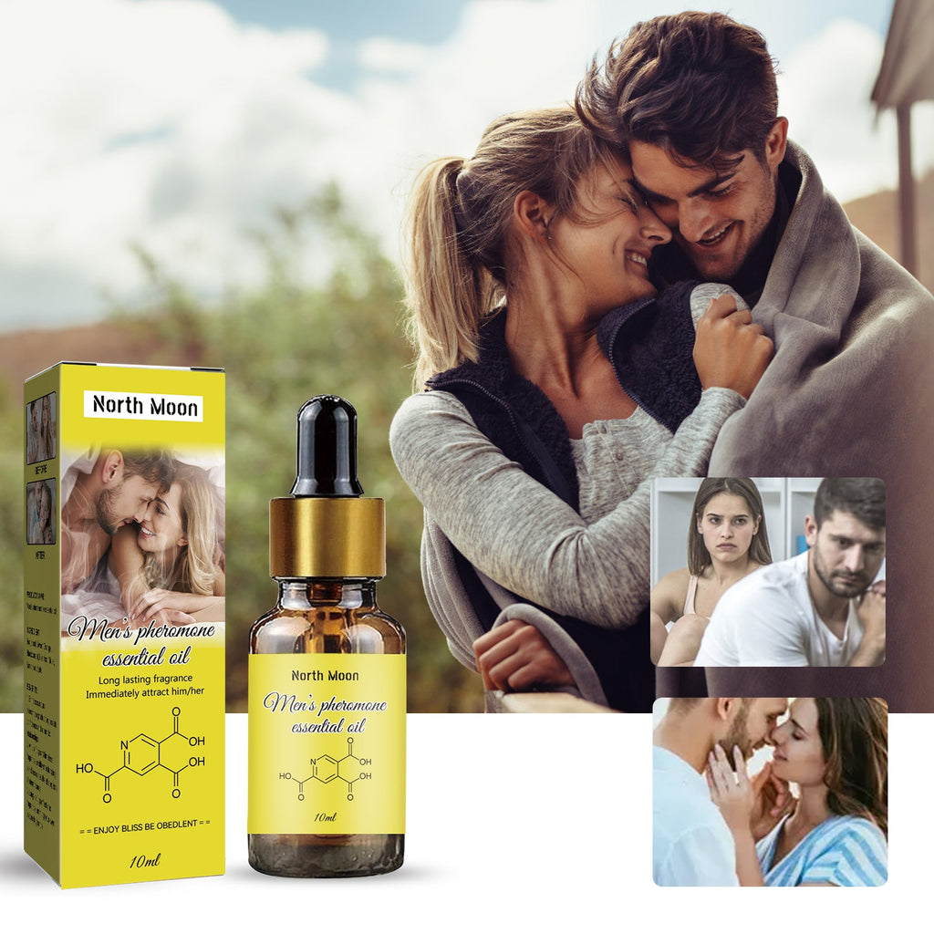 North Moon Pheromone Natural Body Essential Oil (Yellow) Natural Fresh Body Long-lasting Fragrance Men's and Women's Perfume Essential Oil