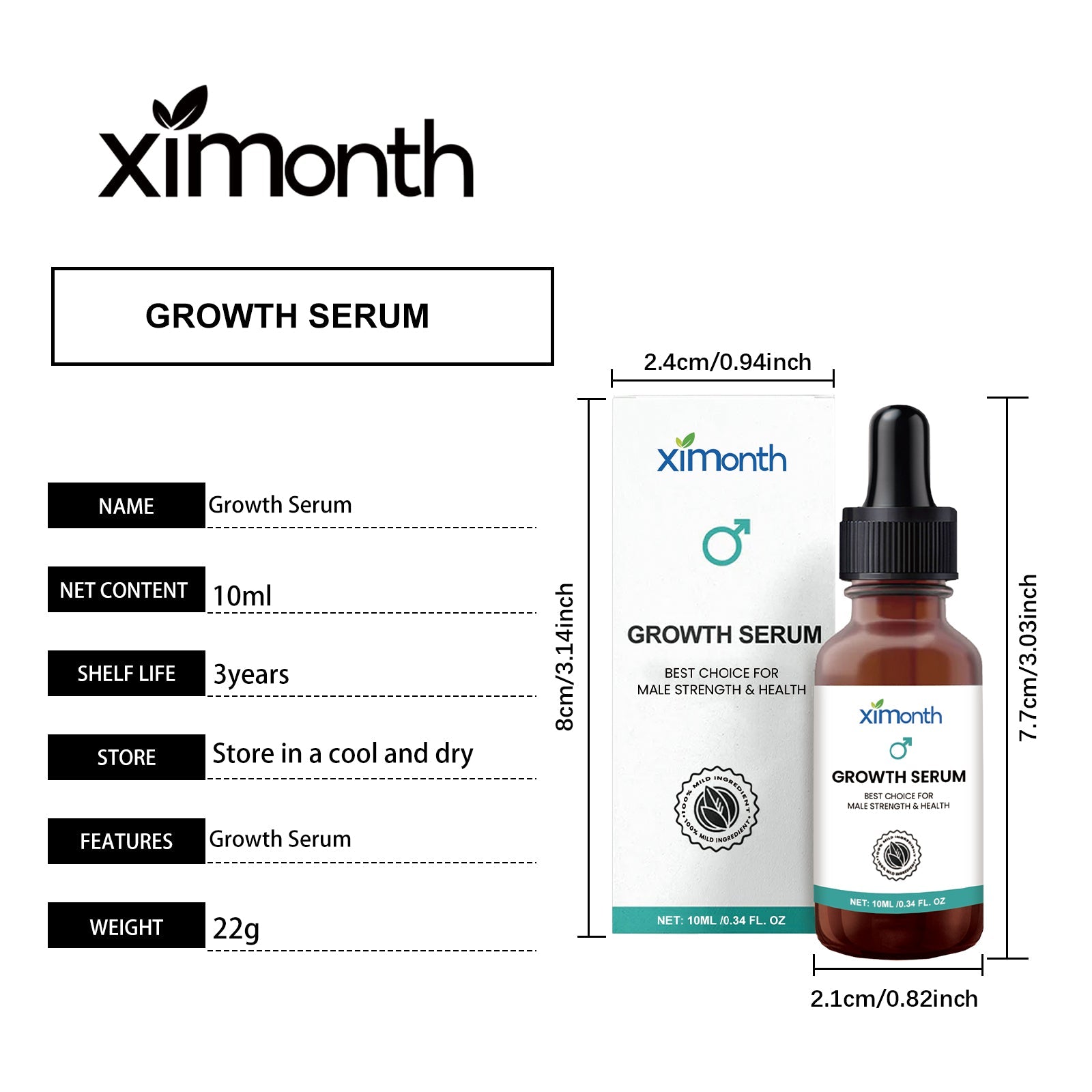 Ximonth Men's Care Essence Men's Body Massage Care Herbal Essence Moisturizing Body Care Essential Oil