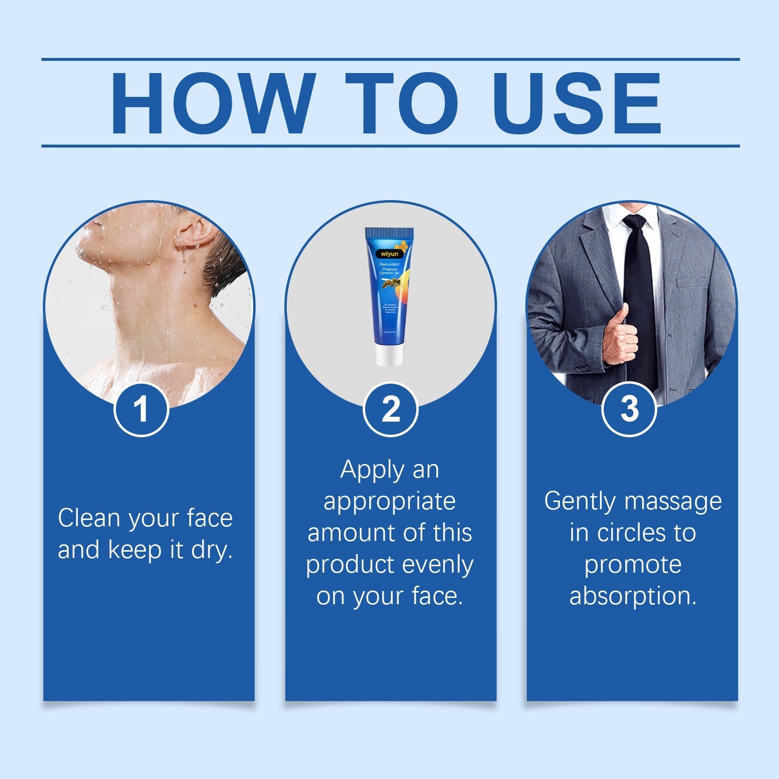 Wiyun Men's Care Gel Relieve discomfort, refresh, moisturize, repair, clean, massage care gel for adults