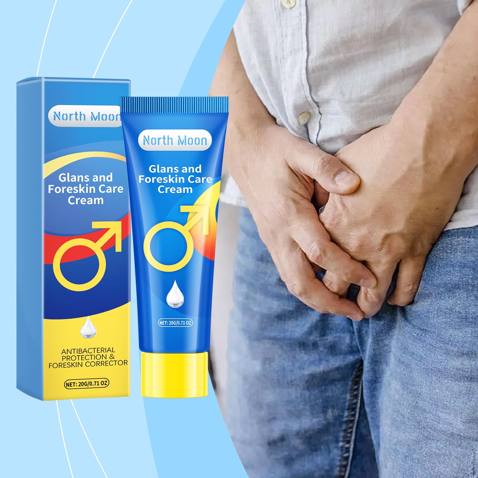 North Moon Men's Care Cream Men's Body Care Soothing Discomfort Cleansing Moisturizing Care Cream