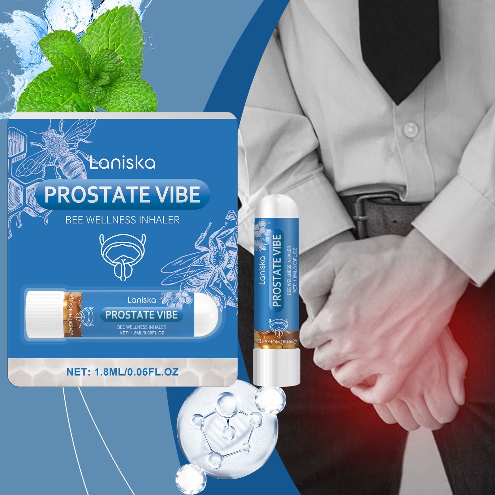 Laniska Male Nasal Inhaler Daily Body Skin Gentle Care Rejuvenating Male Vitality Nasal Inhaler