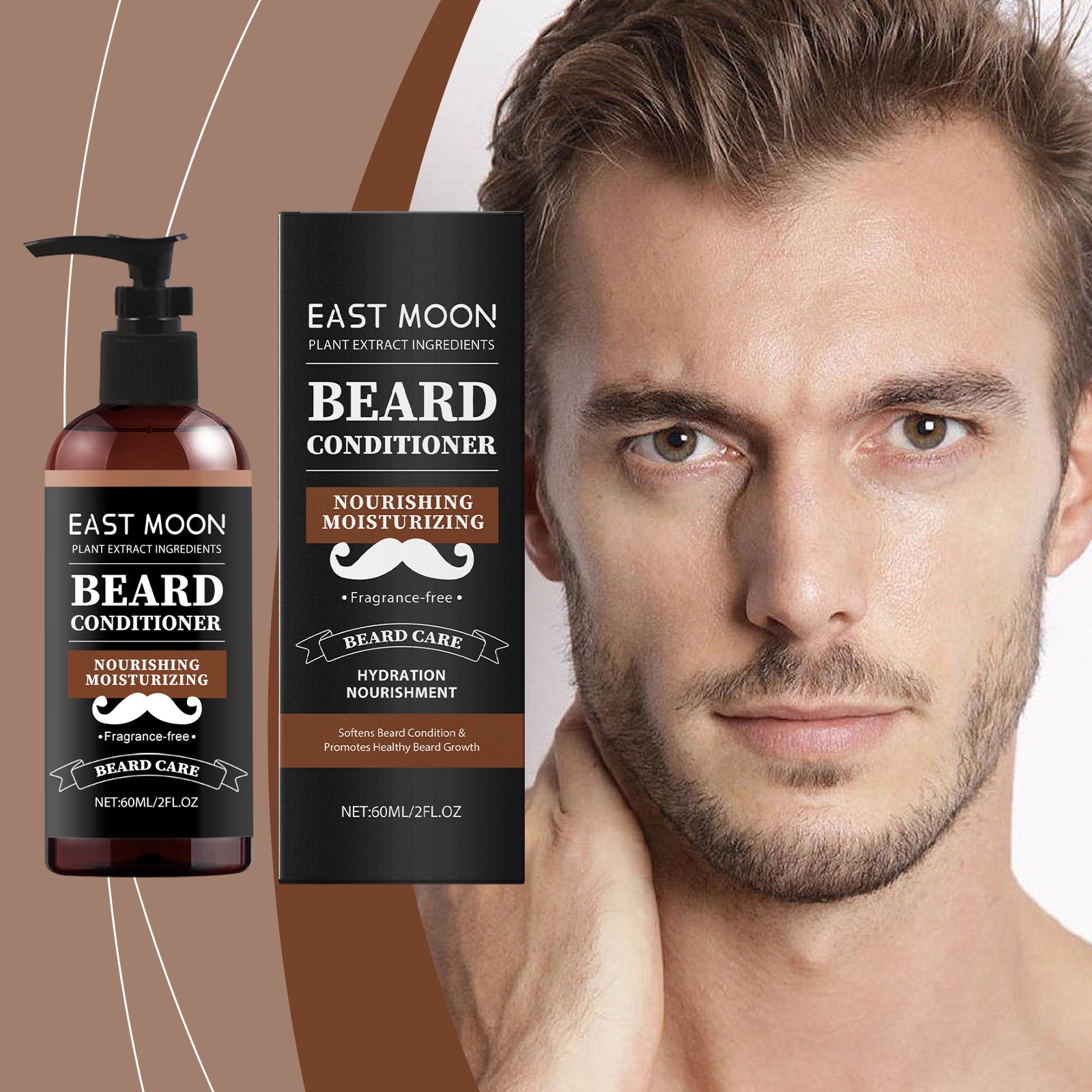 East Moon Men’s Beard Nourishing Serum | Hydrate, Soften & Shine | Repair & Protect Facial Hair