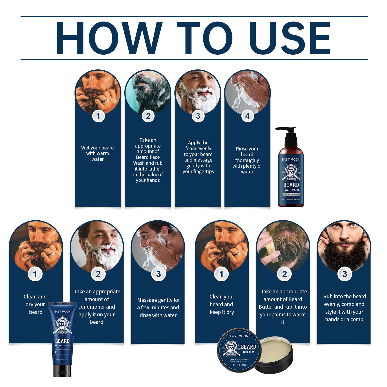 East Moon Sandalwood Beard Care Set for Men