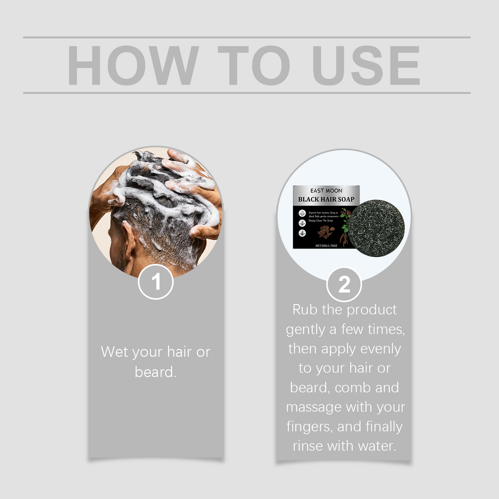 East Moon Men’s Charcoal Hair Soap – Cleanse & Strengthen Roots