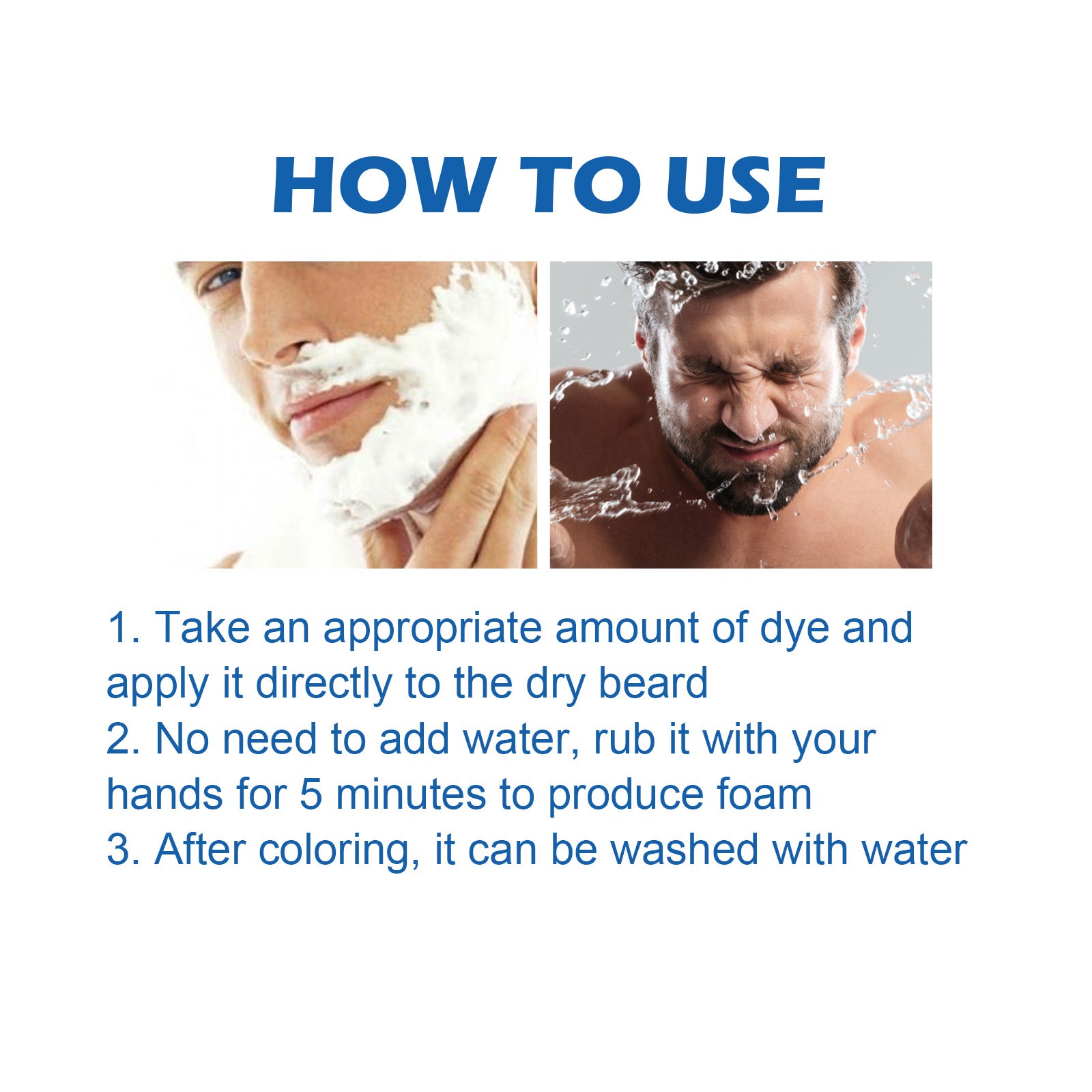 East Moon Men’s Beard Coloring & Care – Fast Color, Hydrate & Repair