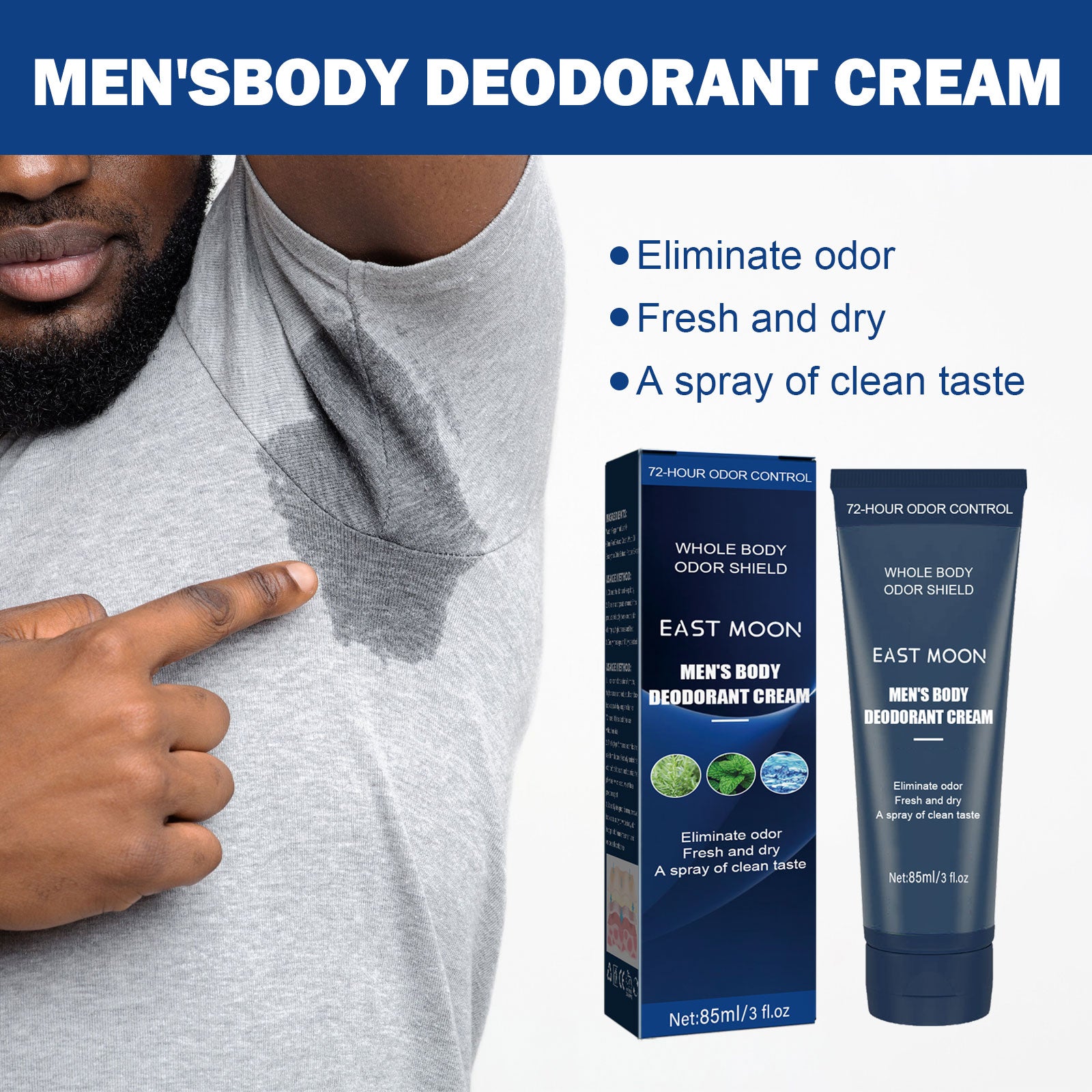 East Moon Men’s Deodorant Body Cream