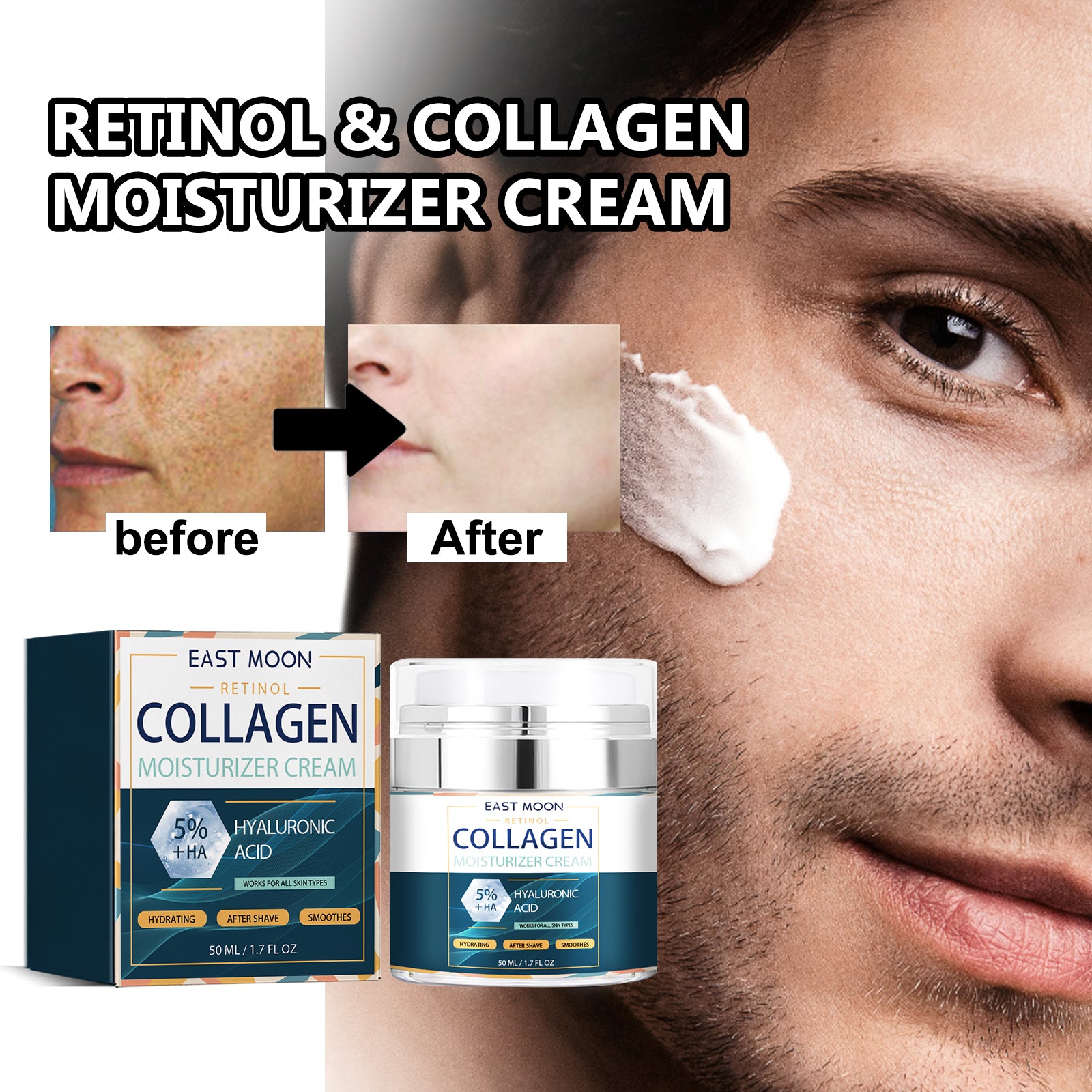 East Moon Collagen Moisturizer – Men’s Face Cream