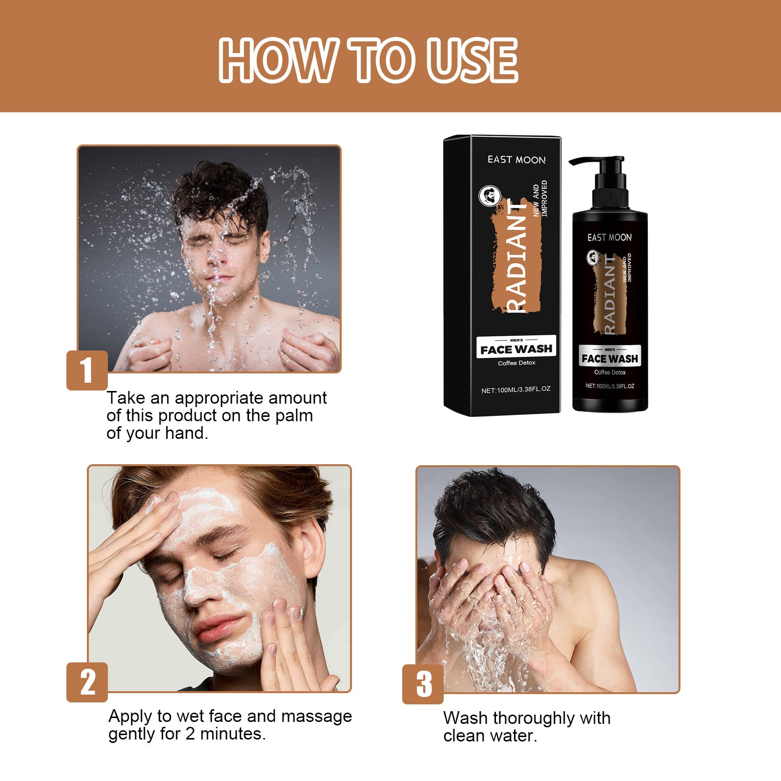 East Moon Men’s Facial Cleanser – Deep Cleansing & Oil Control Wash