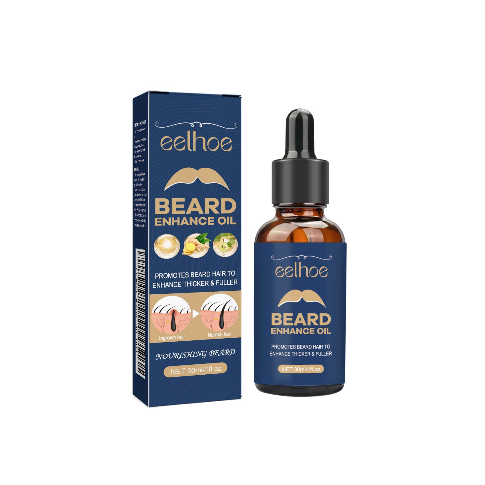 EELHOE Men’s Beard Growth Oil – Nourish, Strengthen & Soften Beard