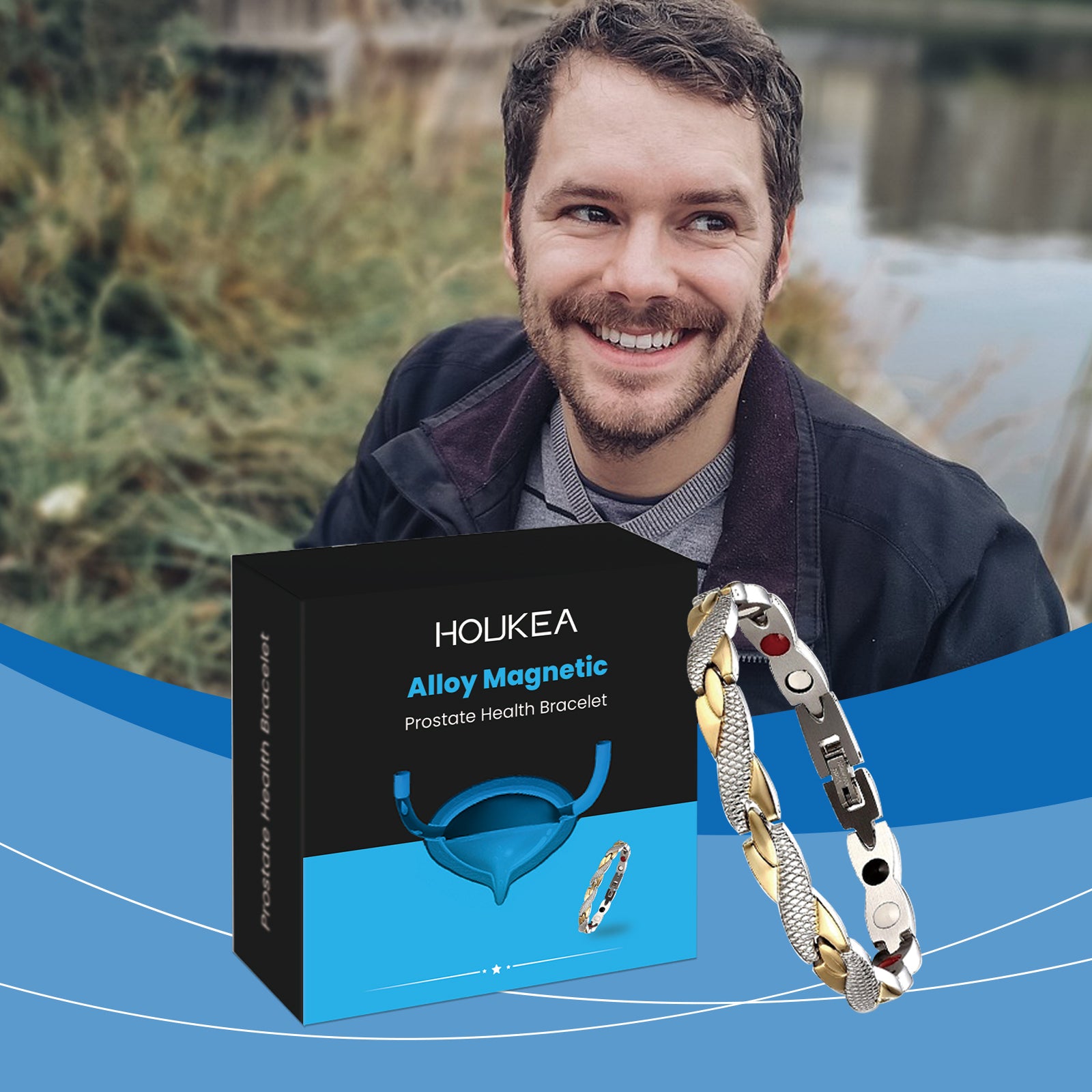 Houkea Men’s Energy Bracelet – Circulation Support & Stylish Daily Wear