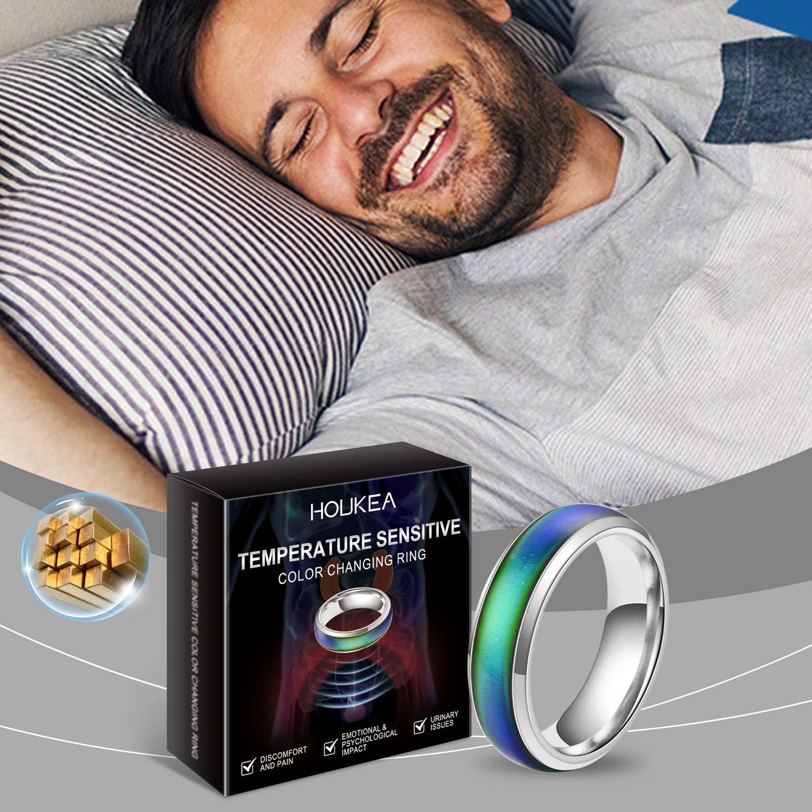 Houkea Men’s Color-Changing Ring