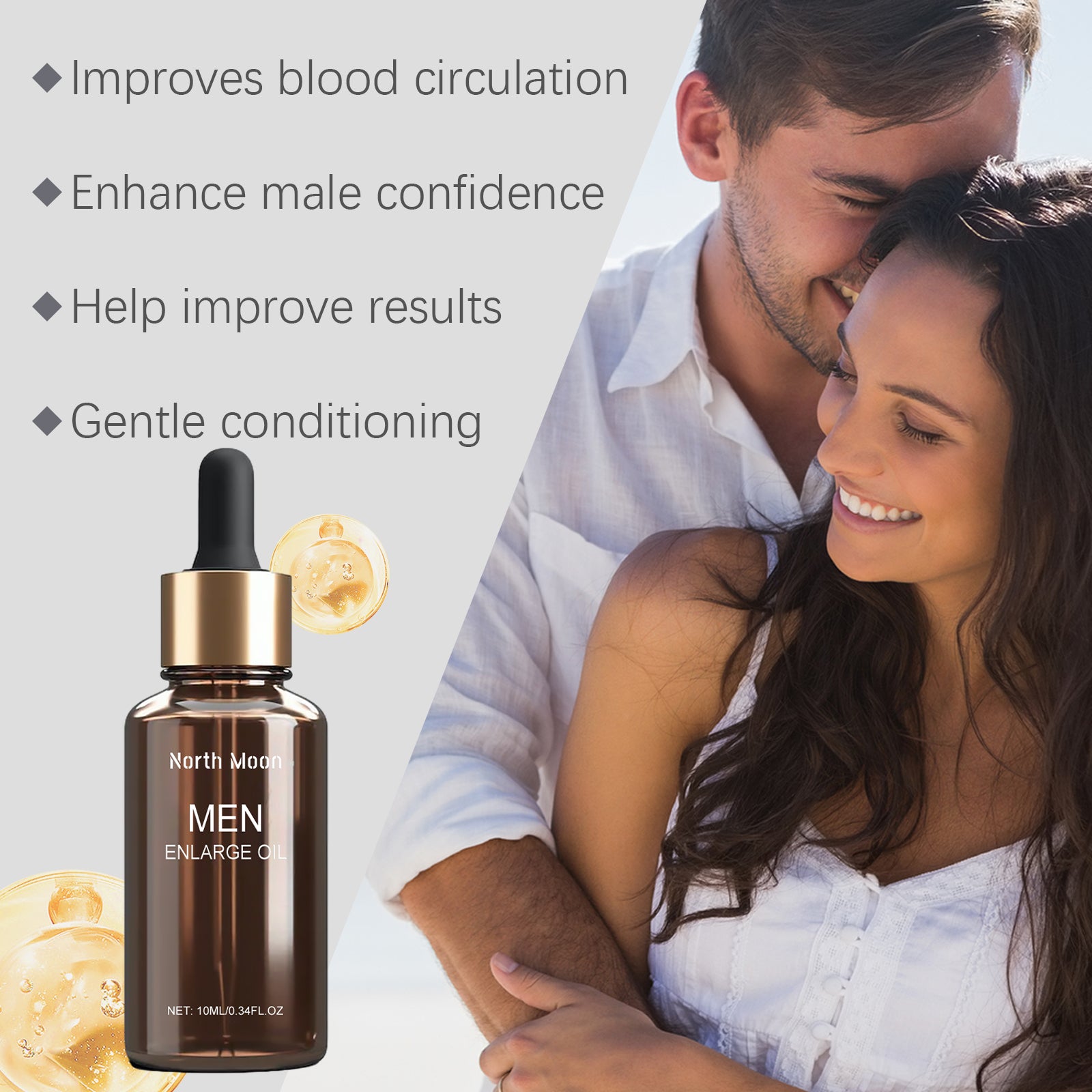 North Moon Warming Massage Oil for Men