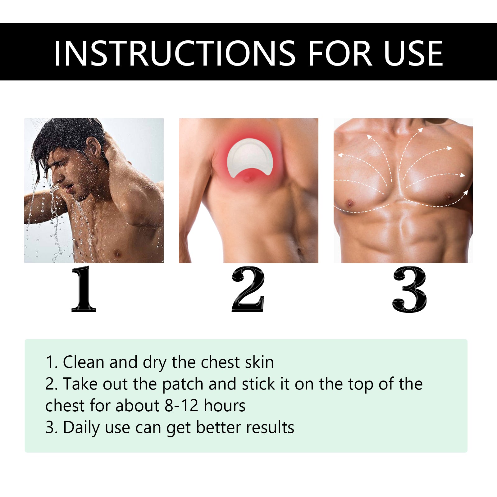 South Moon Men’s Chest Firming Patch – Tighten, Tone & Define Chest Muscles