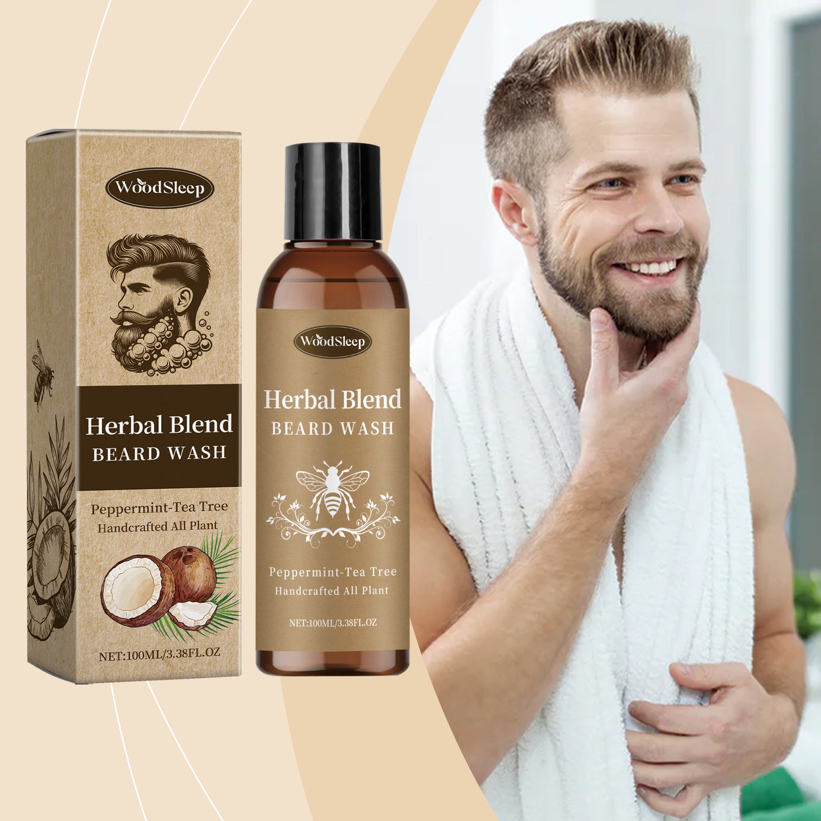 WoodSleep Men’s Beard Wash – Deep Clean & Moisturizing Care
