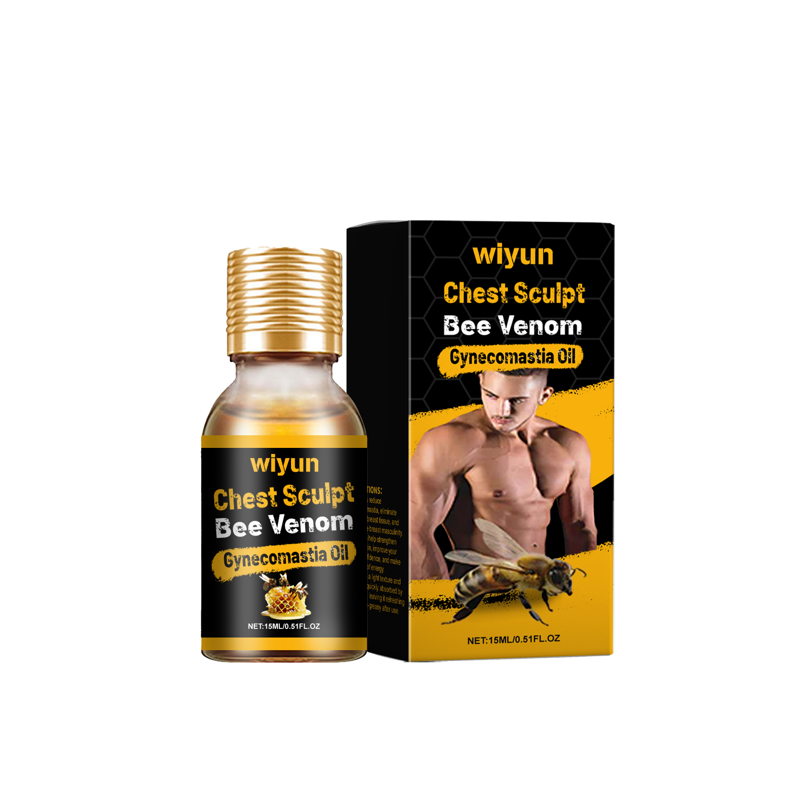 Wiyun Men’s Chest Massage Oil – Hydrating & Firming Body Care Oil