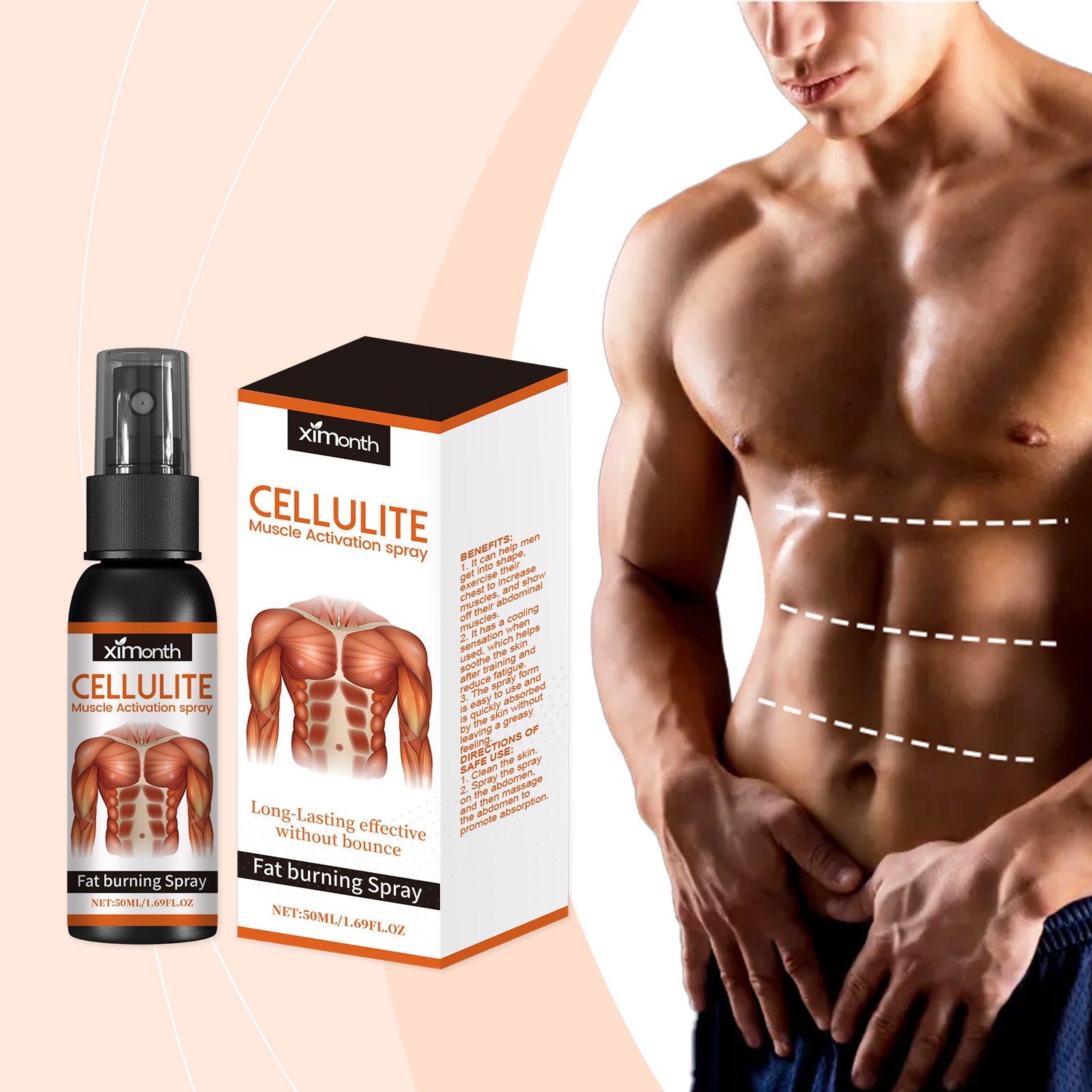 XIMONTH Abs Sculpting Spray – Firm, Tone & Define Abs