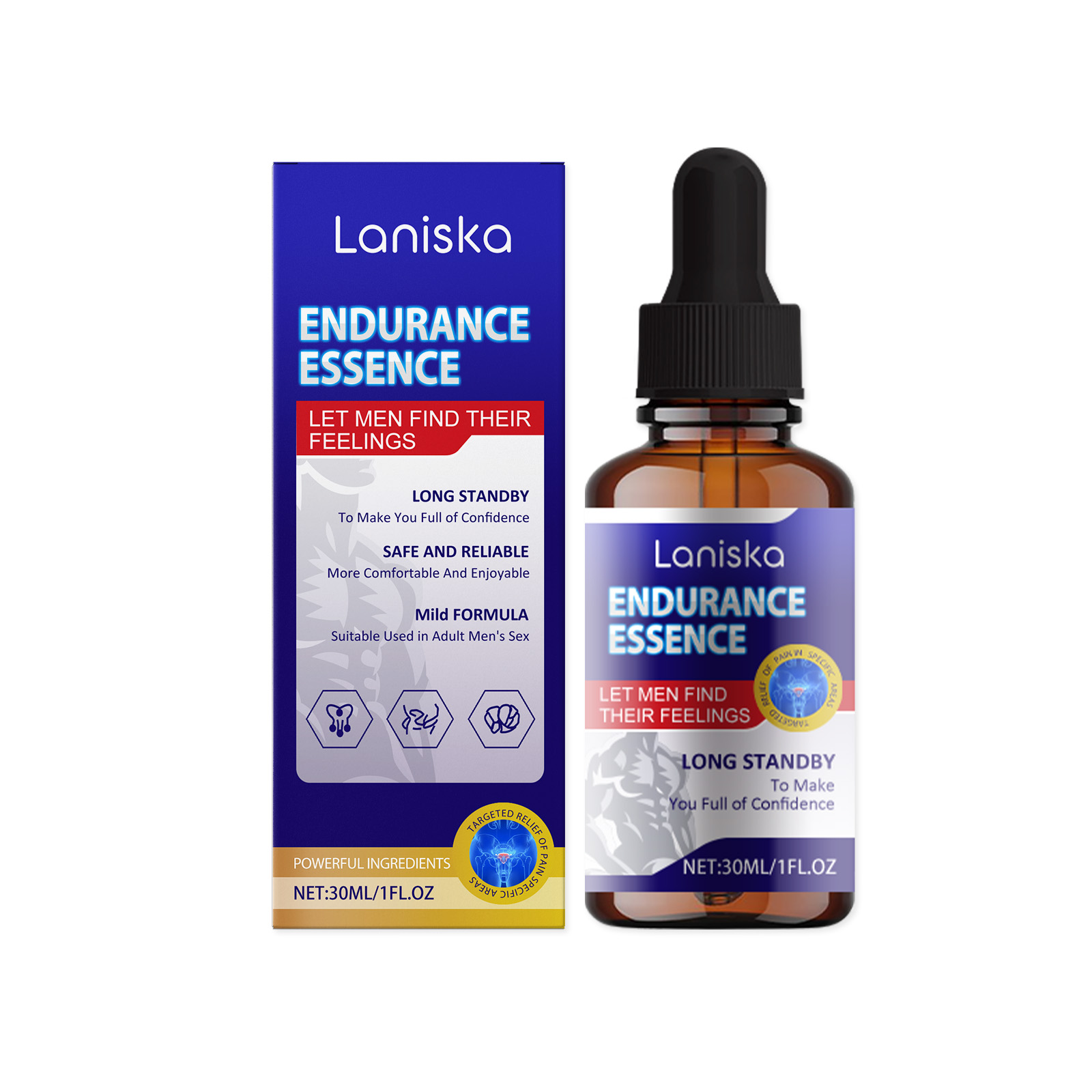 Laniska Men's Body Care Essence Enhance Long-lasting Power, Revitalize, Gentle Ingredients, Daily Care