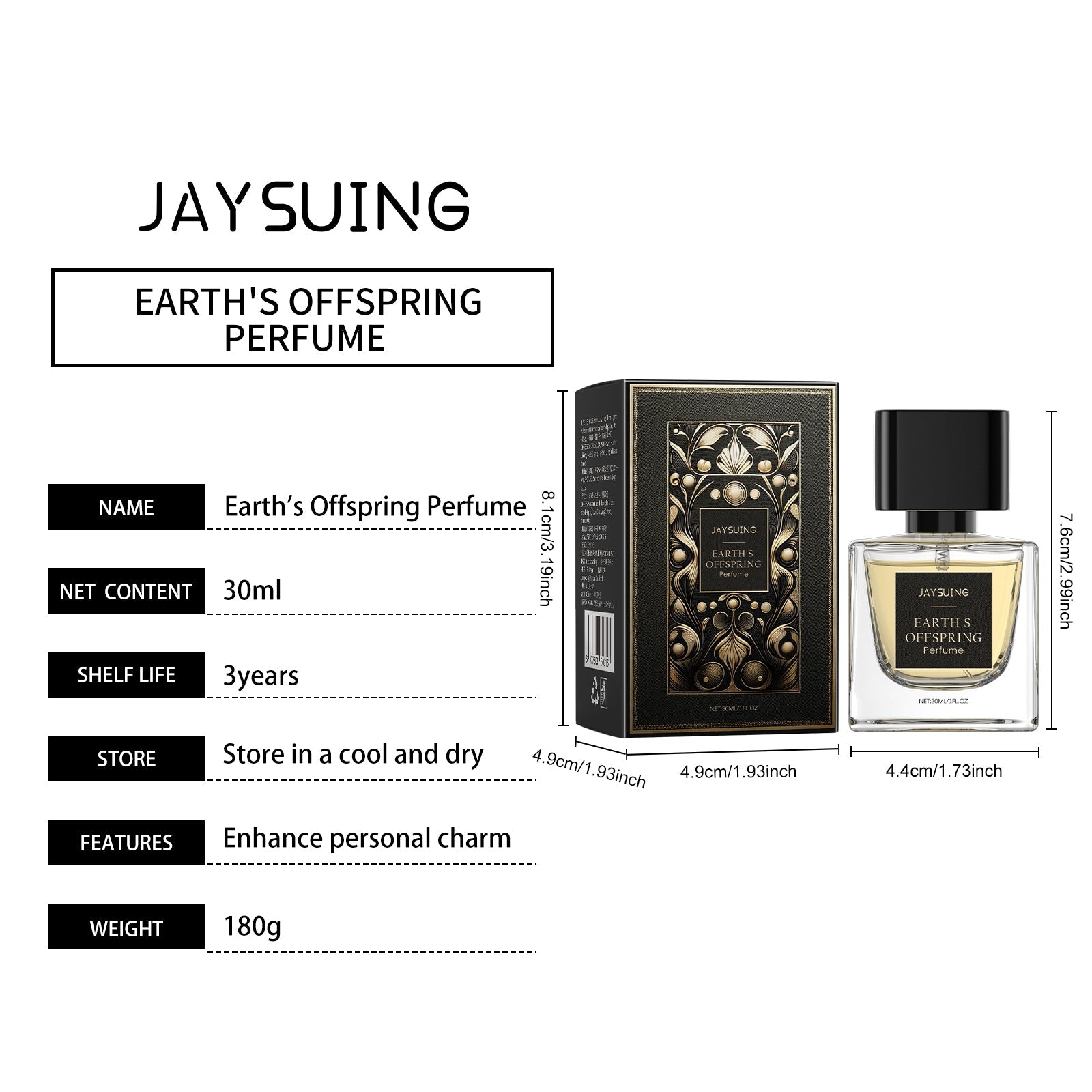 Jaysuing Earth Child Perfume Men's Perfume Long-lasting Fresh Natural Charm Fragrance Water Dating Atmosphere