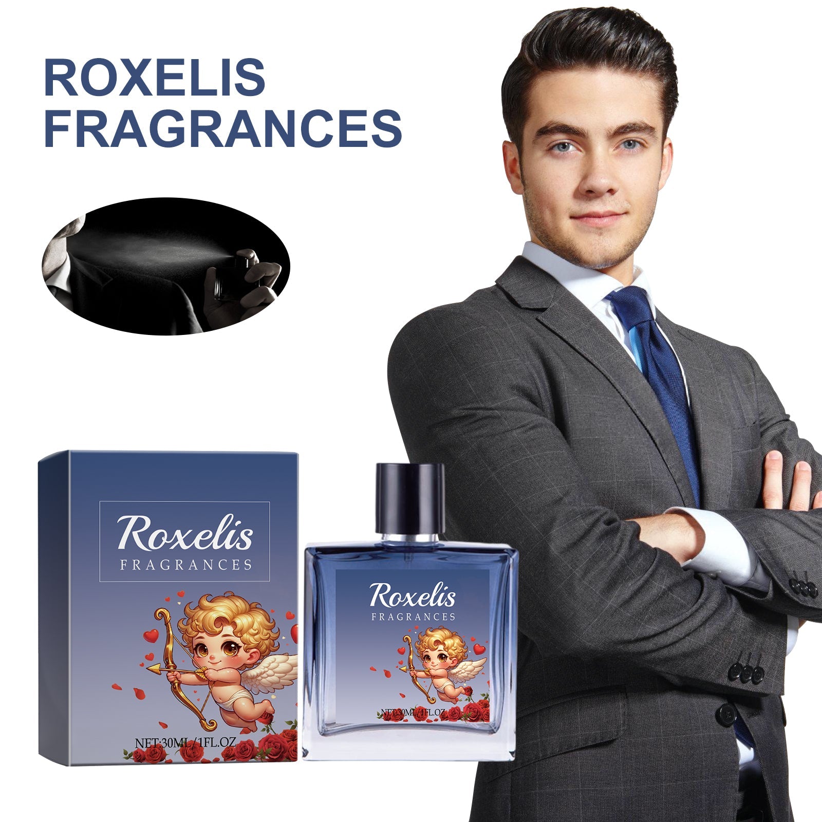 Roxelis Men's Cologne Men's Release Charm Natural Fresh behind the Ear Wrist Carry Fragrance Niche Perfume