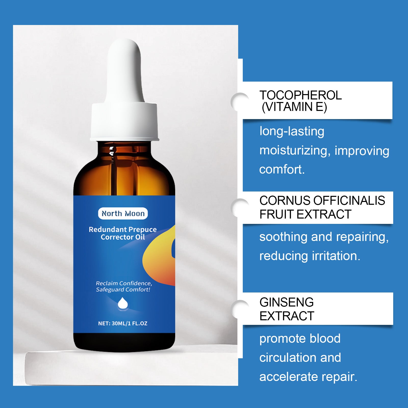 North Moon Men's Body Care Essential Oil Mild Ingredients Care Body Relief Discomfort Care Essential Oil