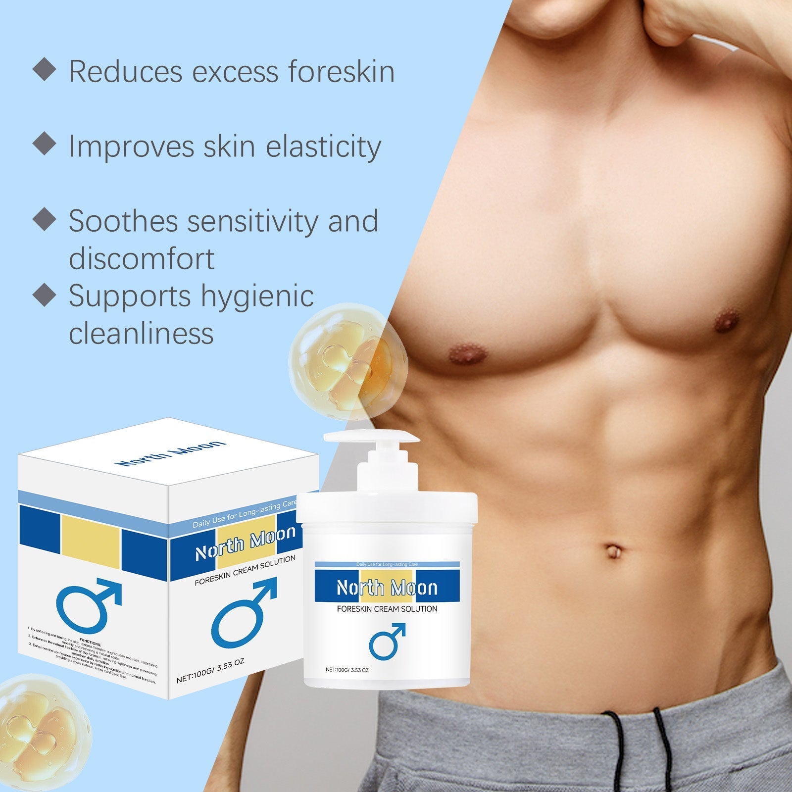 North Moon Men's Neck Cream Mild Ingredients Daily Moisturizing Moisturizing Soothing Body Moisturizing Care Cream