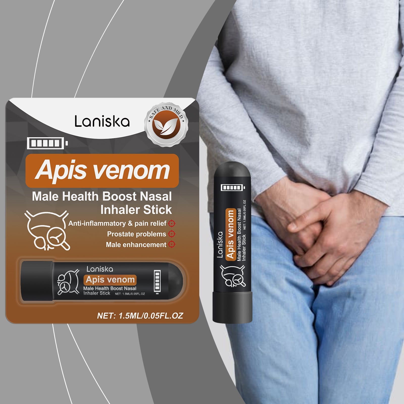 Laniska Male Nasal Inhaler Men's daily nasal cleaning portable nasal aspirator for relief and maintenance