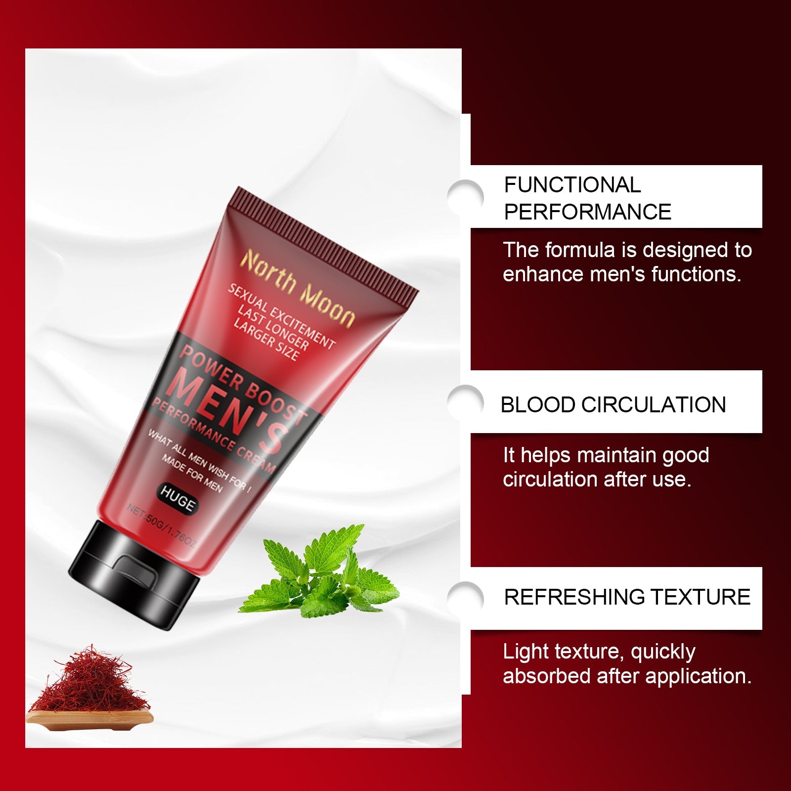 North Moon Men's Neck Cream Daily Moisturizing and Nourishing Men's Body Care Comfortable Gentle Care Cream